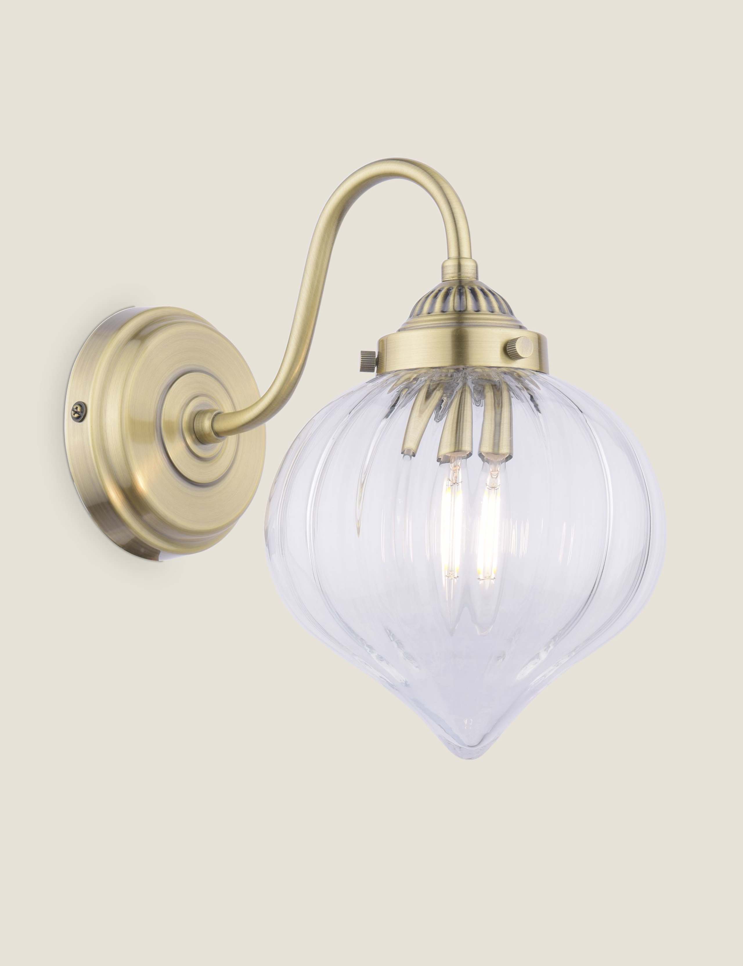 Whitham Fluted Glass Wall Light 2 of 6