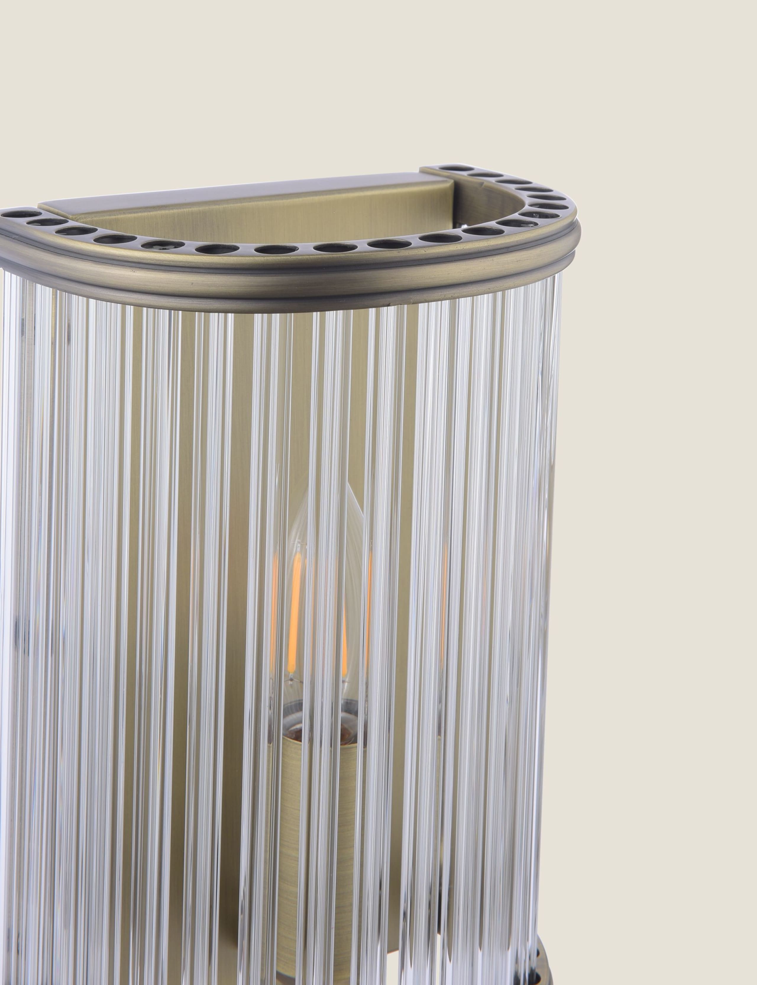 Sutton Metal & Ribbed Glass Wall Light 5 of 6