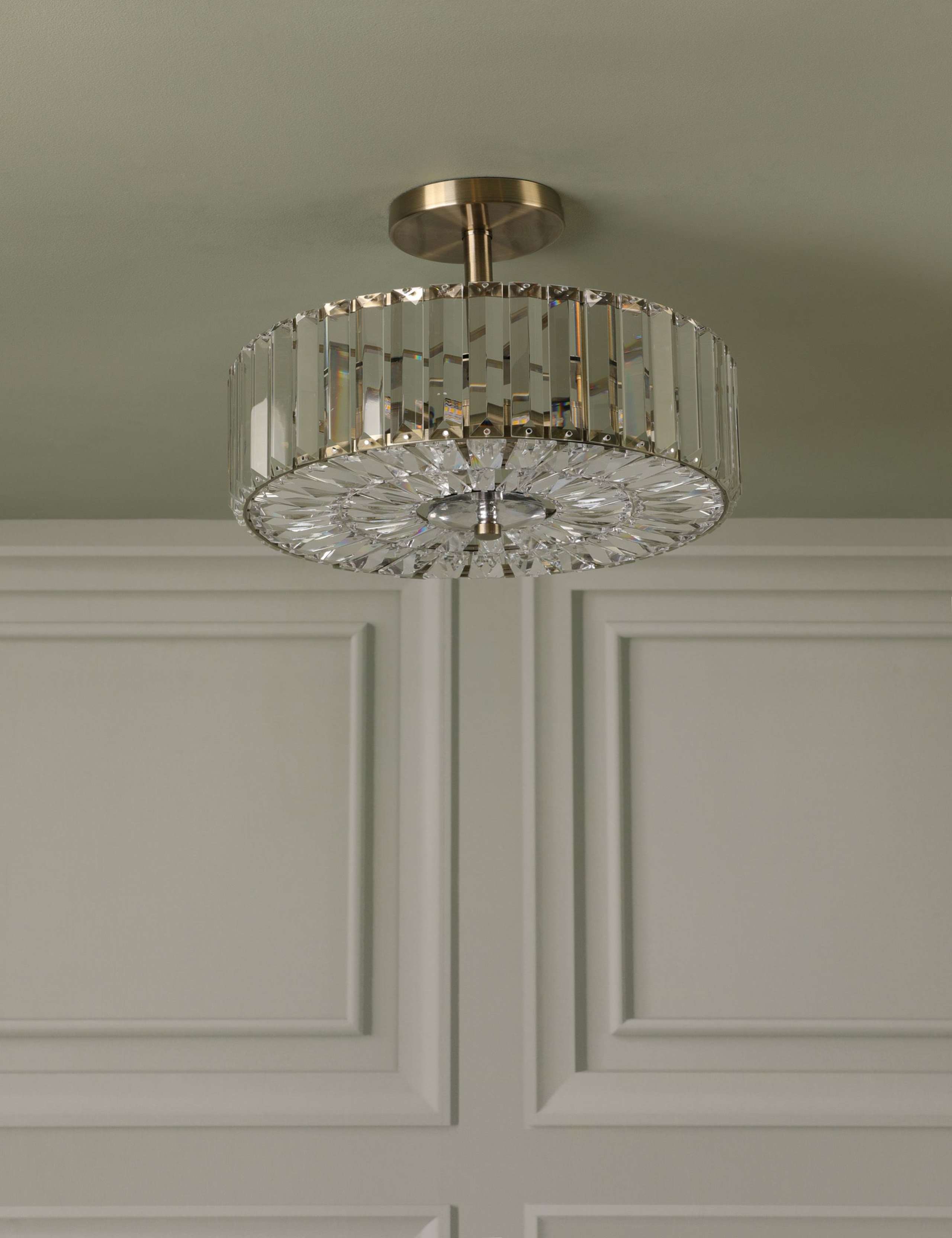 Fernhurst Crystal Semi Flush Ceiling Light 3 of 7