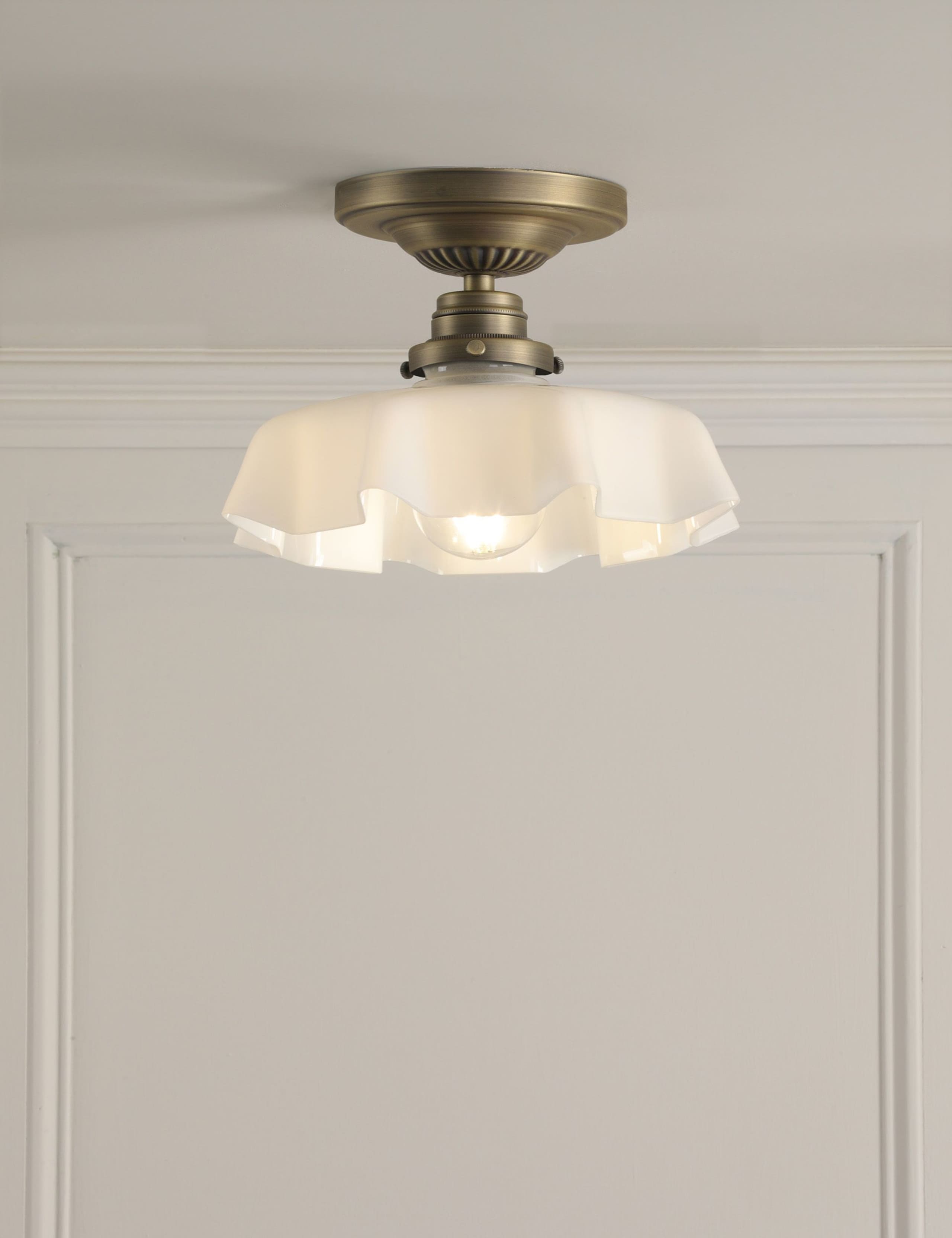 Banham Glass Semi Flush Ceiling Light 1 of 6