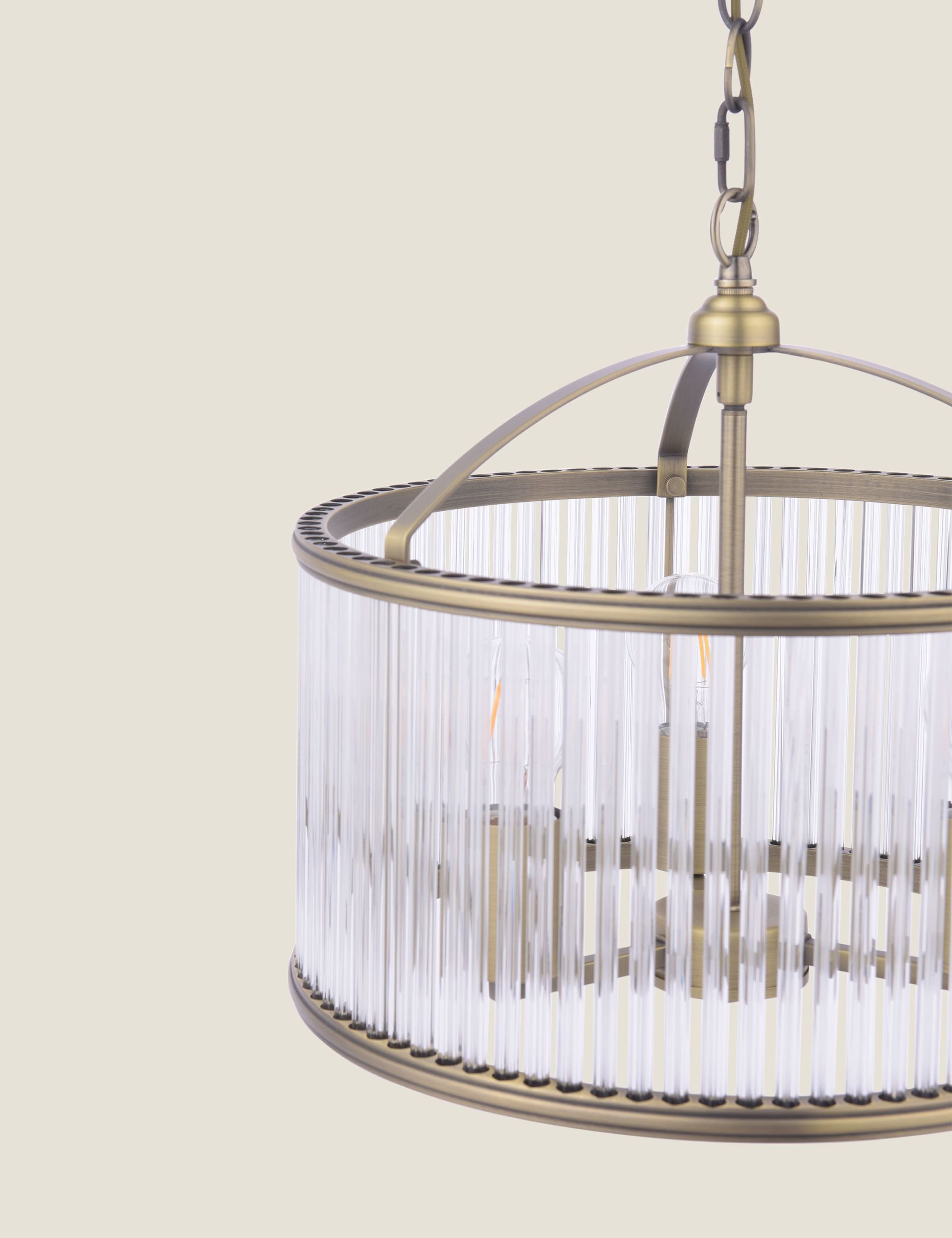 Sutton Metal & Glass 3 Light Pendant Light 5 of 6