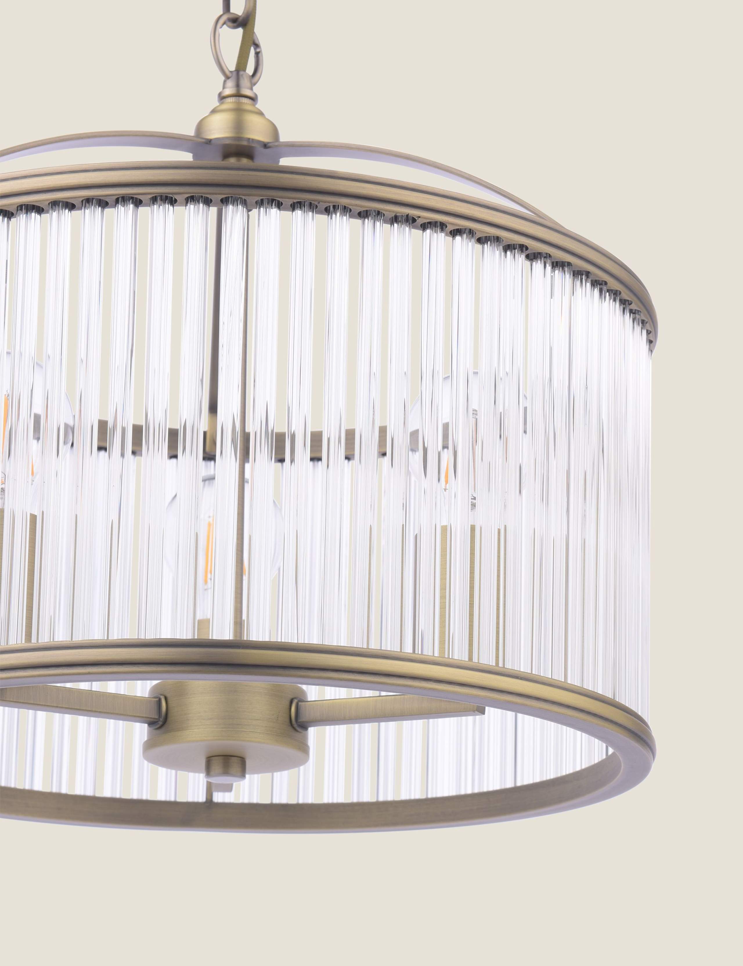 Sutton Metal & Glass 3 Light Pendant Light 6 of 6