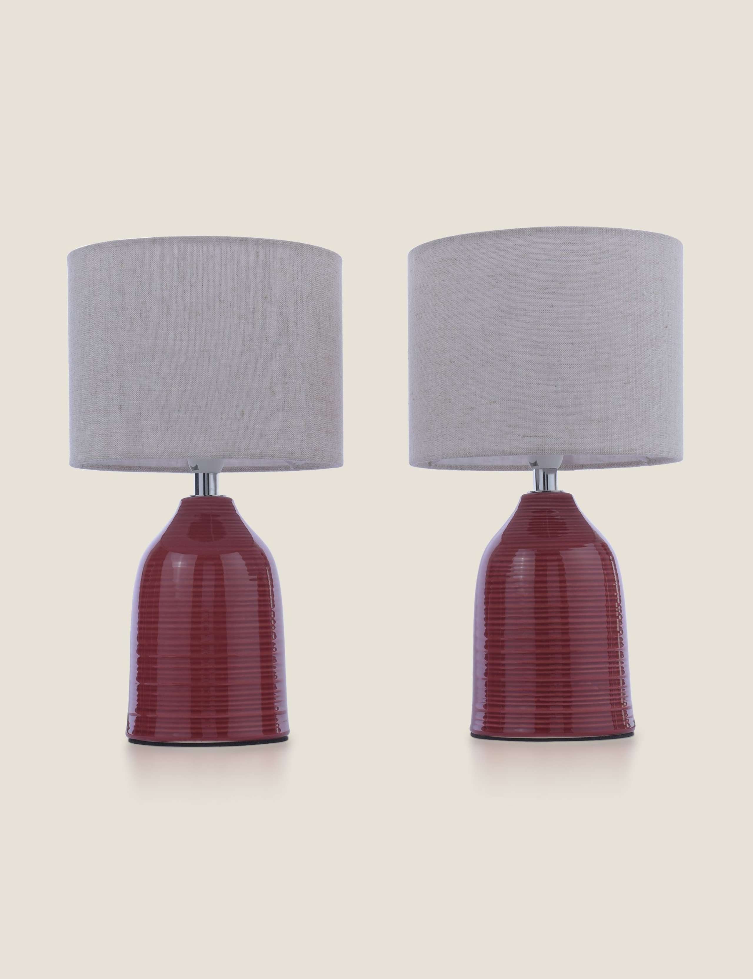 Set of 2 Penny Ceramic Ribbed Table Lamps 4 of 5