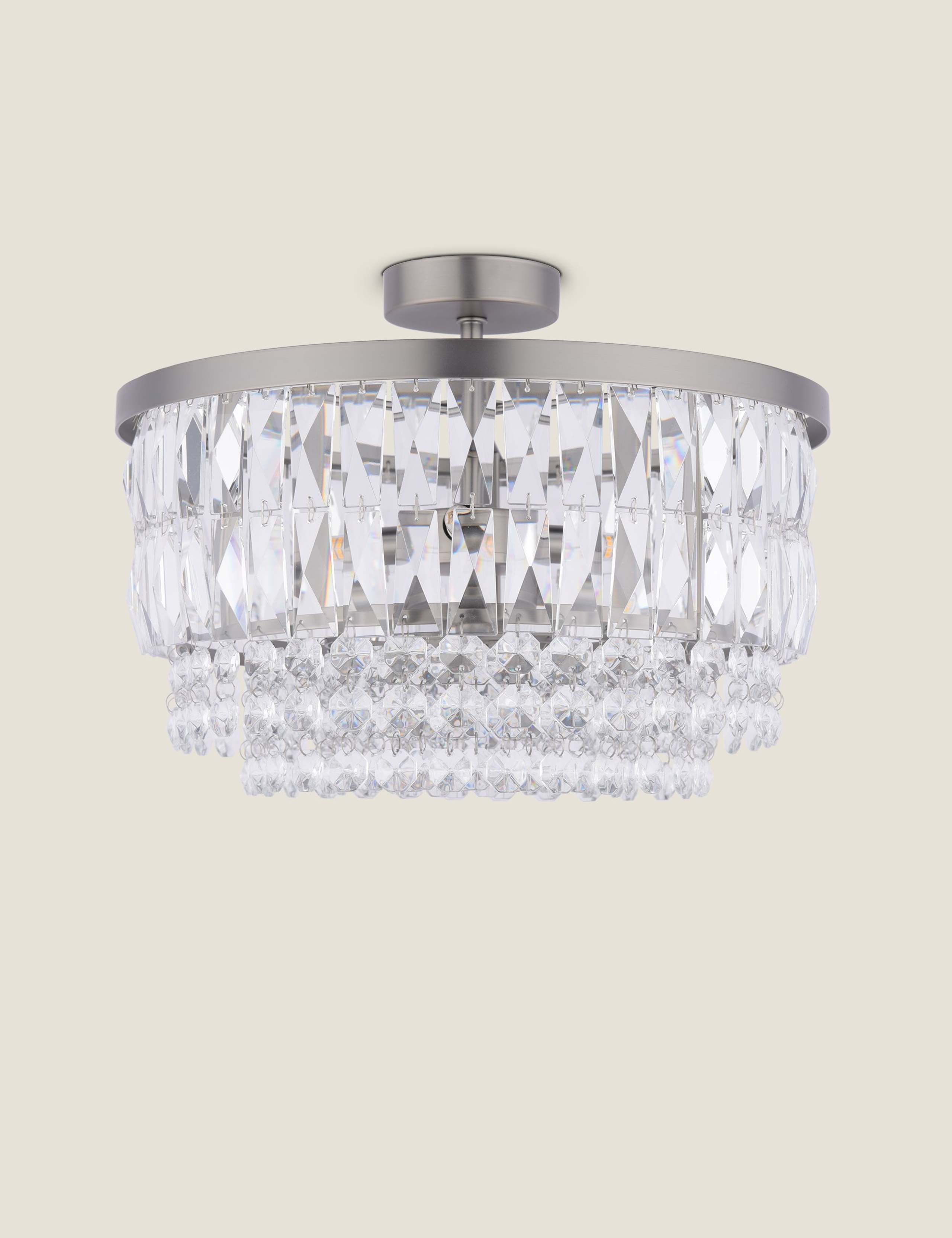 Rhosill Crystal Semi Flush Ceiling Light 4 of 6
