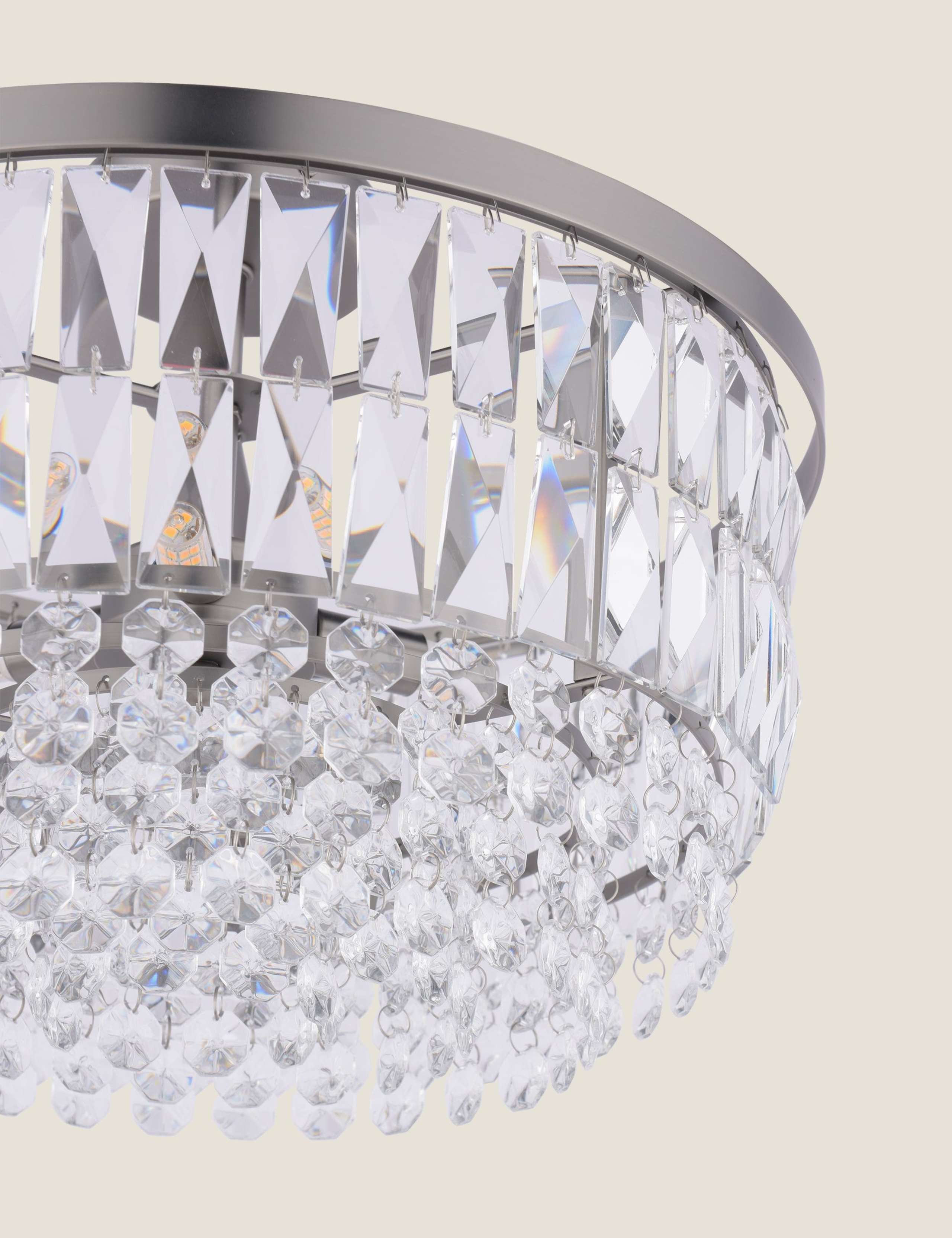 Rhosill Crystal Semi Flush Ceiling Light 5 of 6