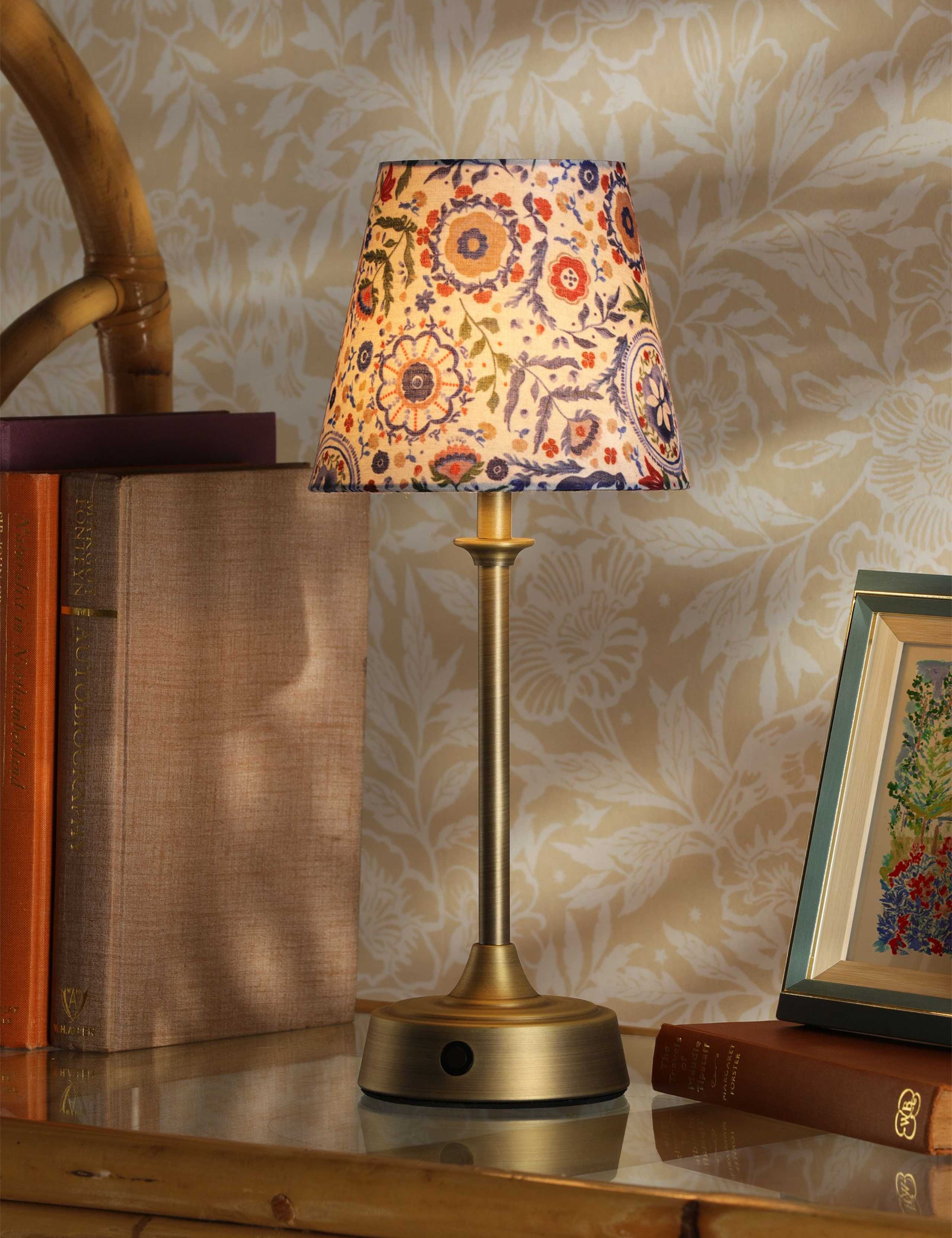 Apsley Rechargeable Metal Floral Table Lamp 1 of 6