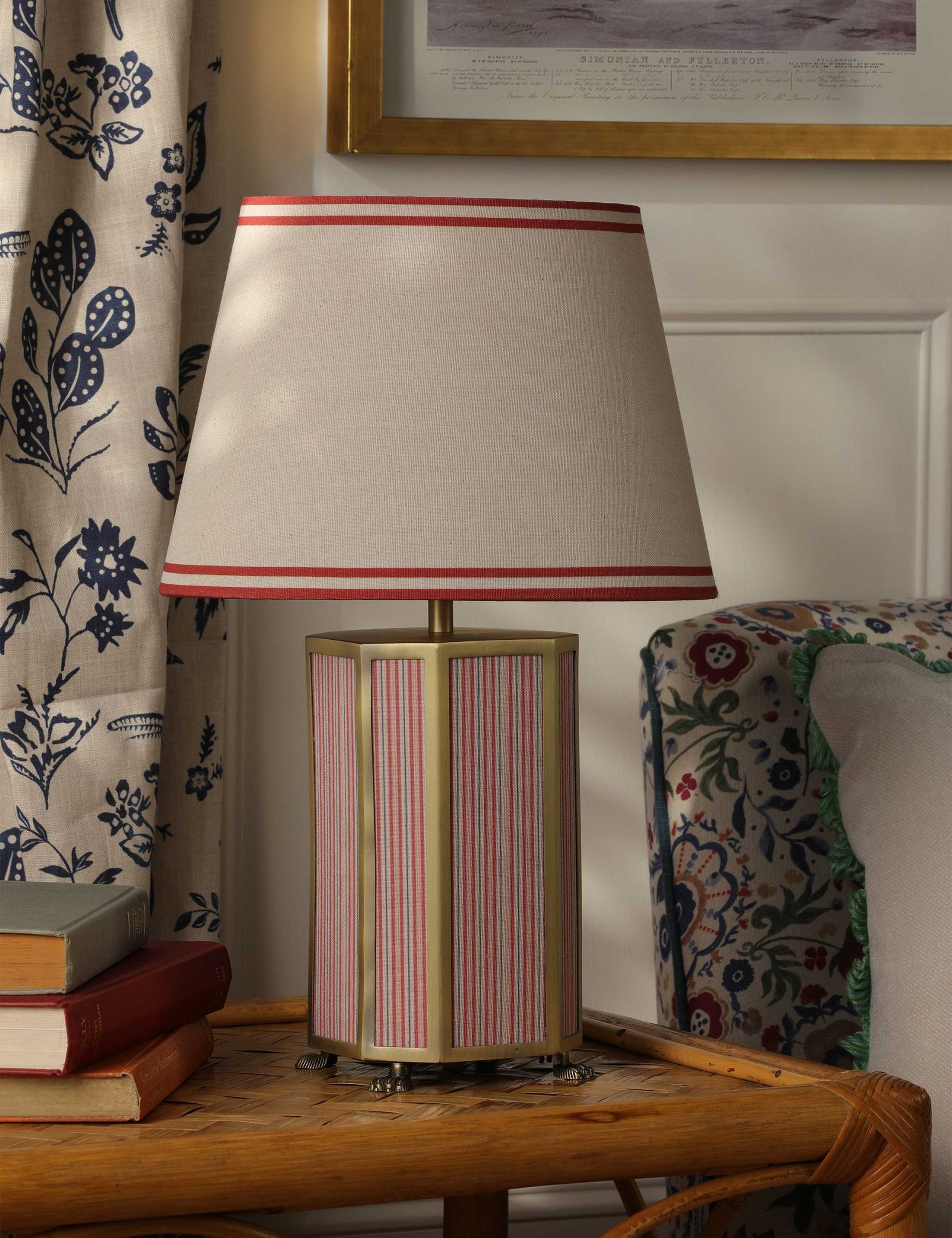 Helmingham Metal & Fabric Striped Table Lamp 3 of 7