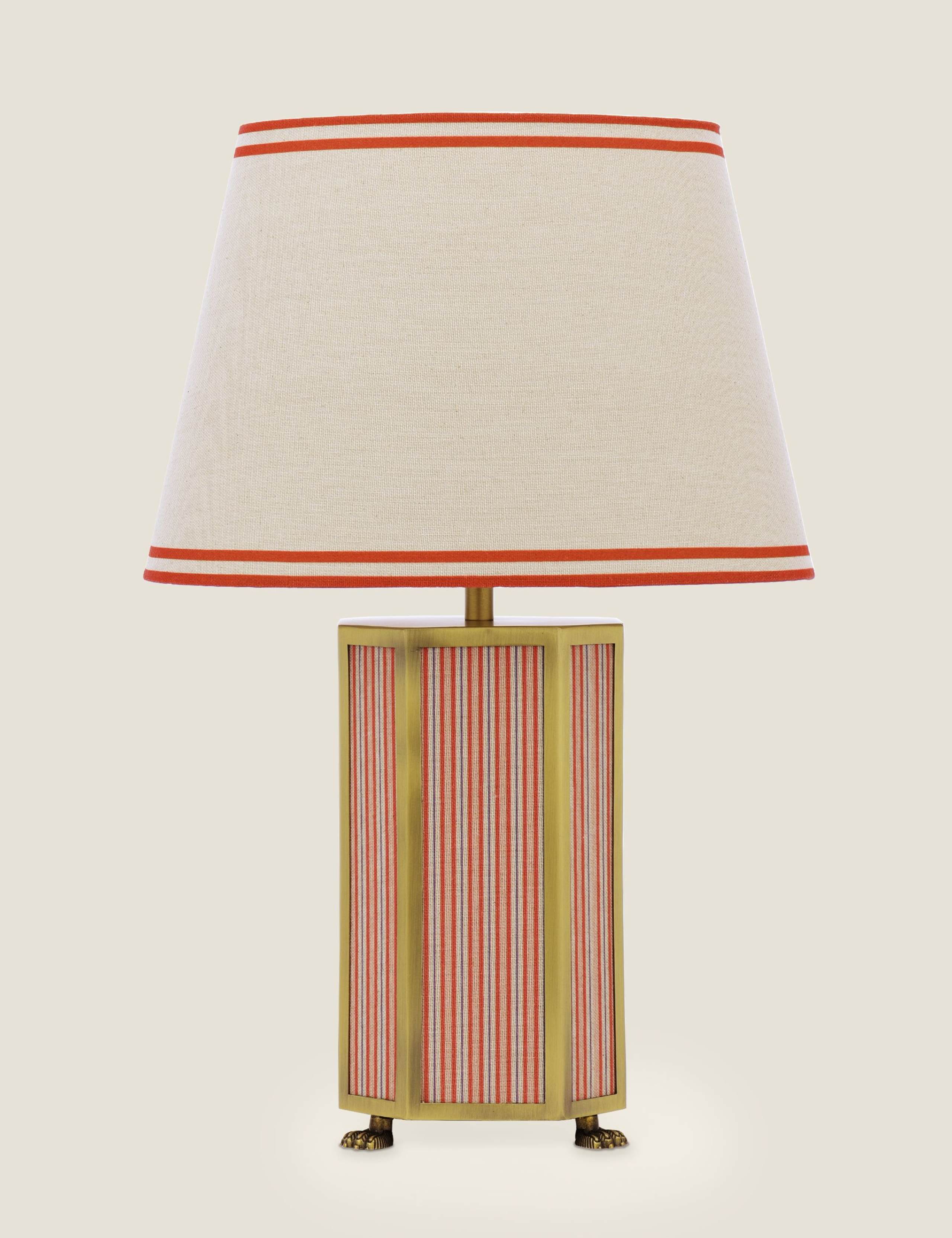 Helmingham Metal & Fabric Striped Table Lamp 4 of 7