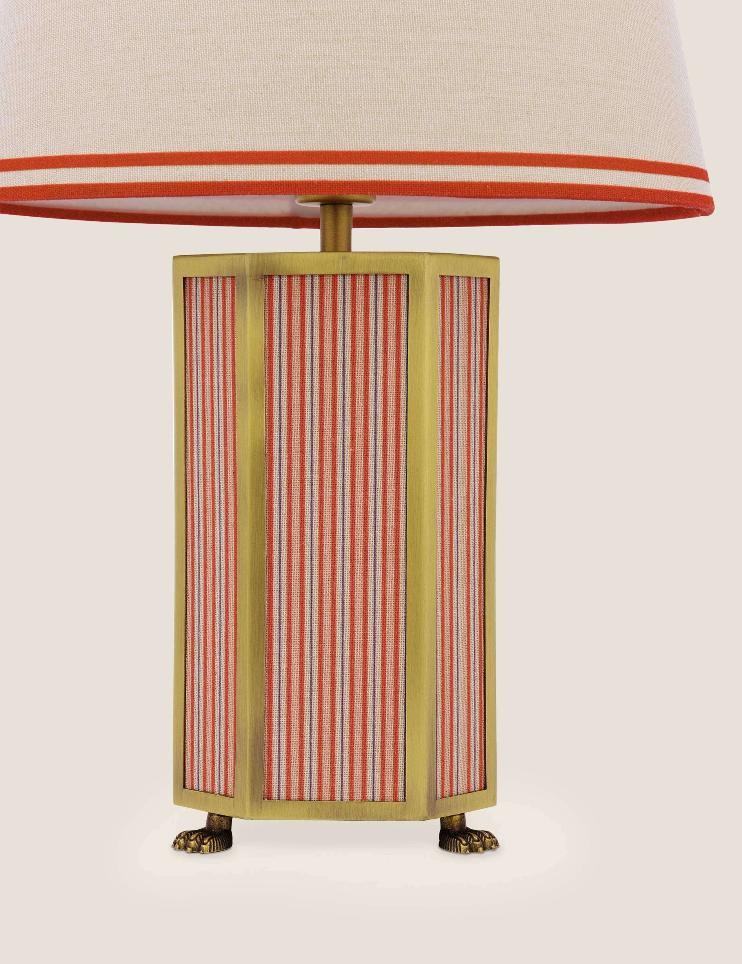 Helmingham Metal & Fabric Striped Table Lamp 6 of 7