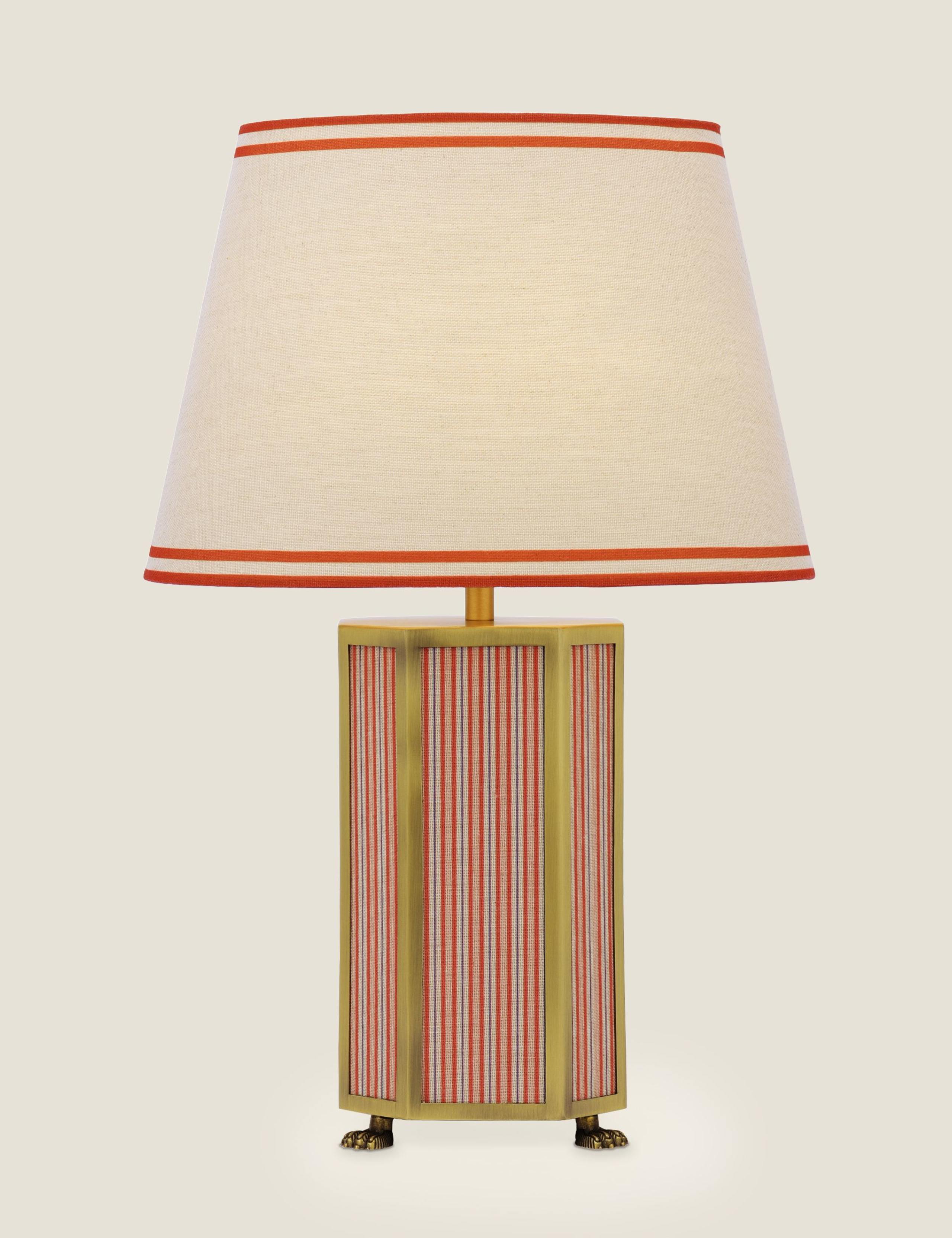 Helmingham Metal & Fabric Striped Table Lamp 2 of 7