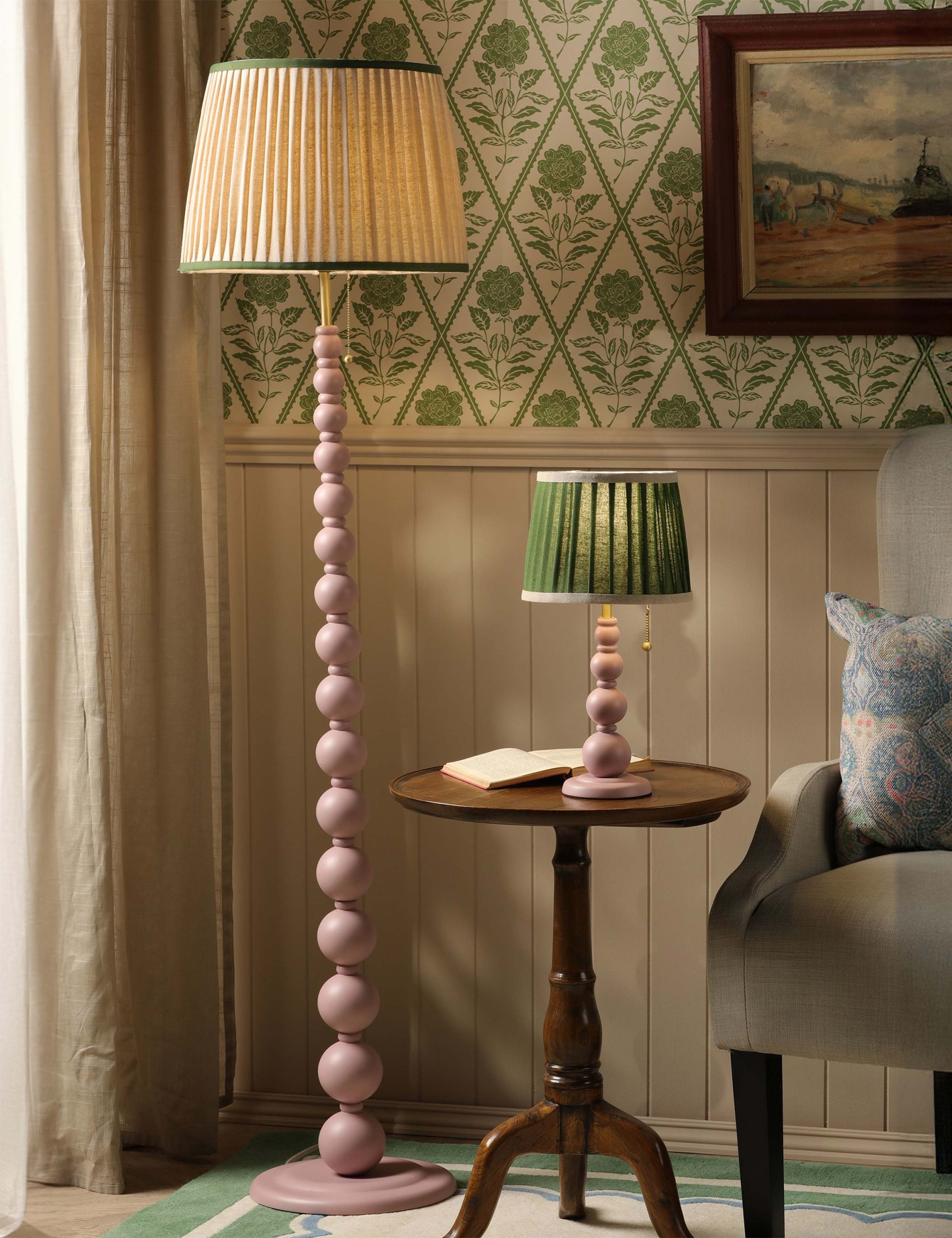 Harewood Wooden Bobbin Table Lamp 5 of 7