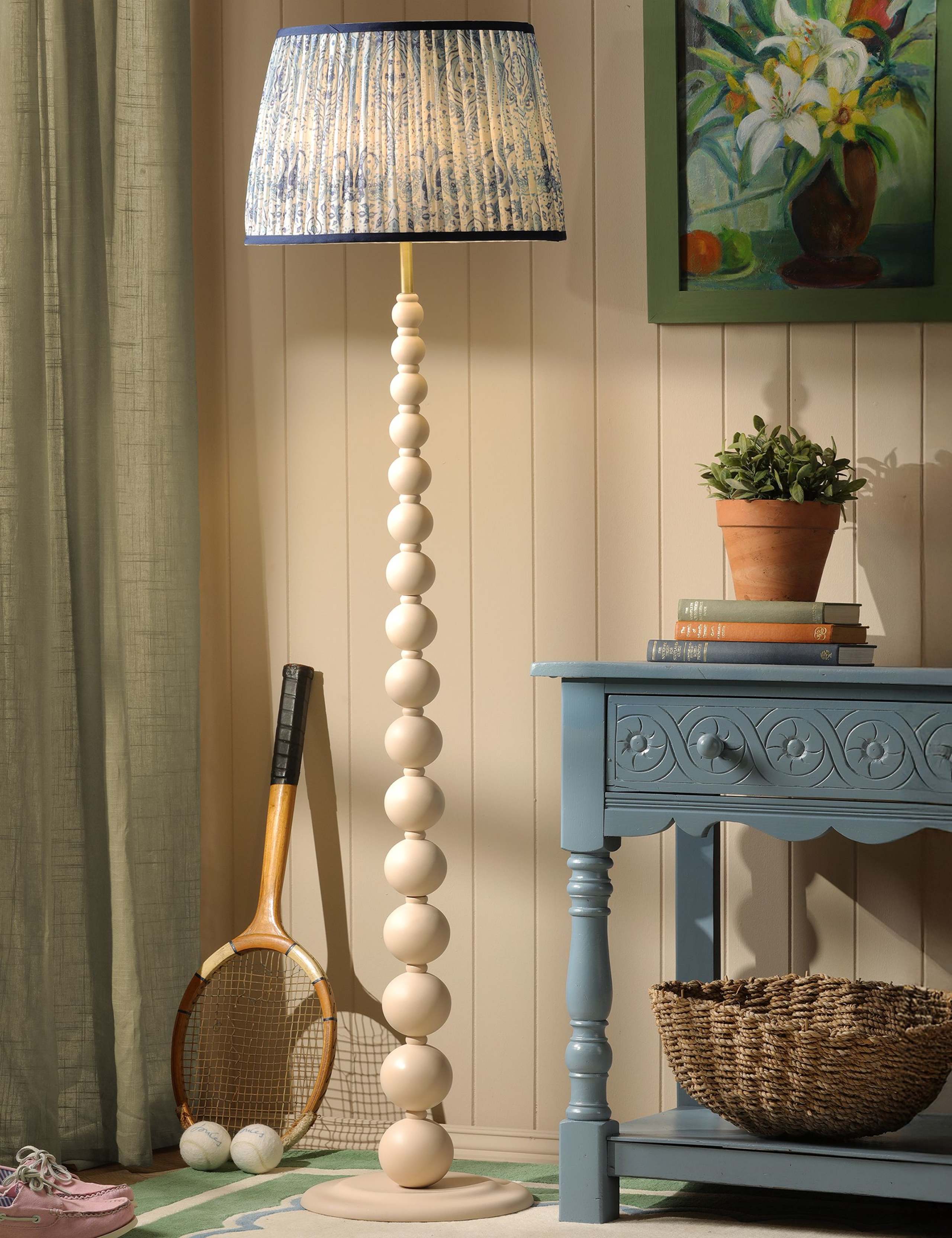 Harewood Wood Bobbin Floor Lamp 3 of 8