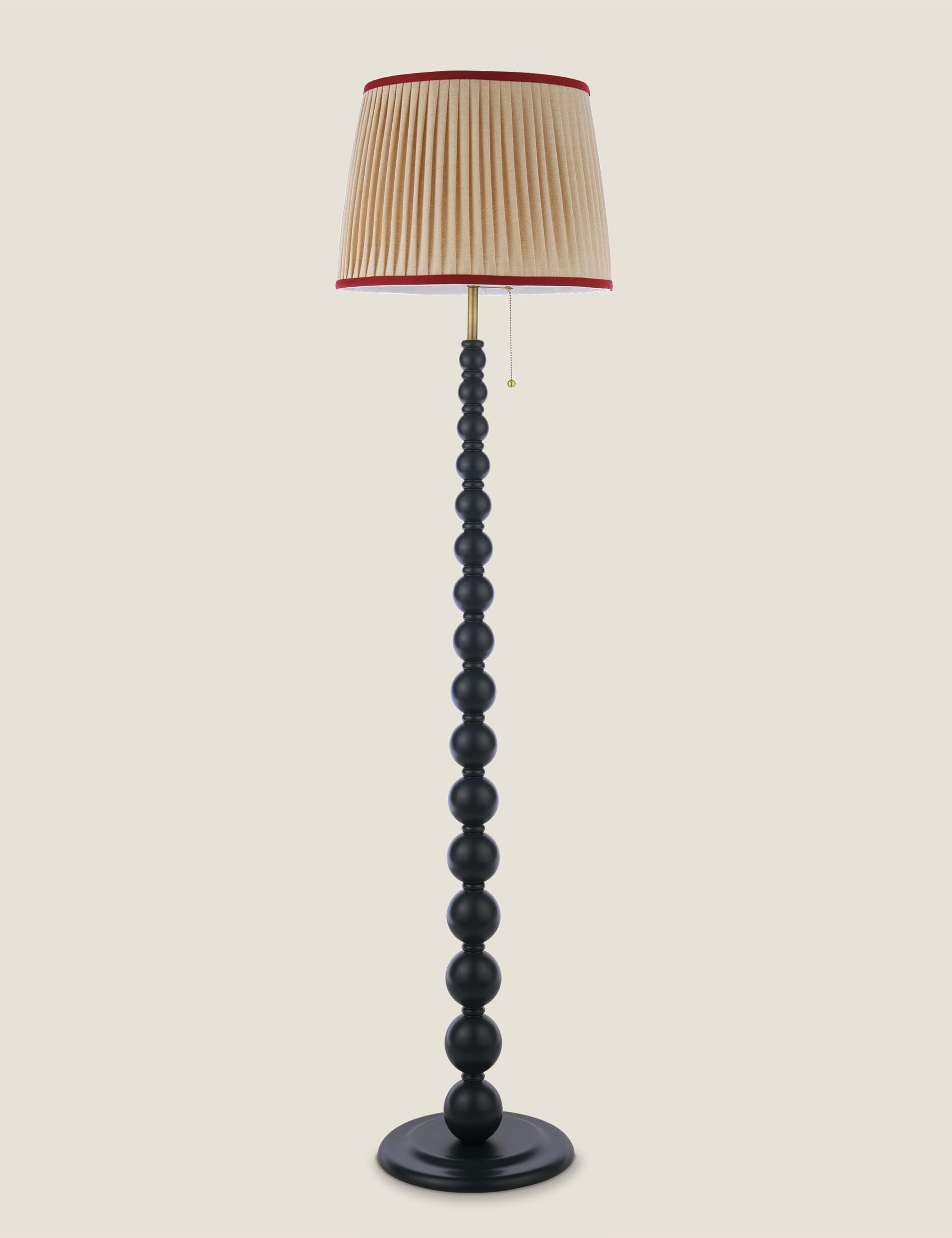 Harewood Wood Bobbin Floor Lamp 5 of 8