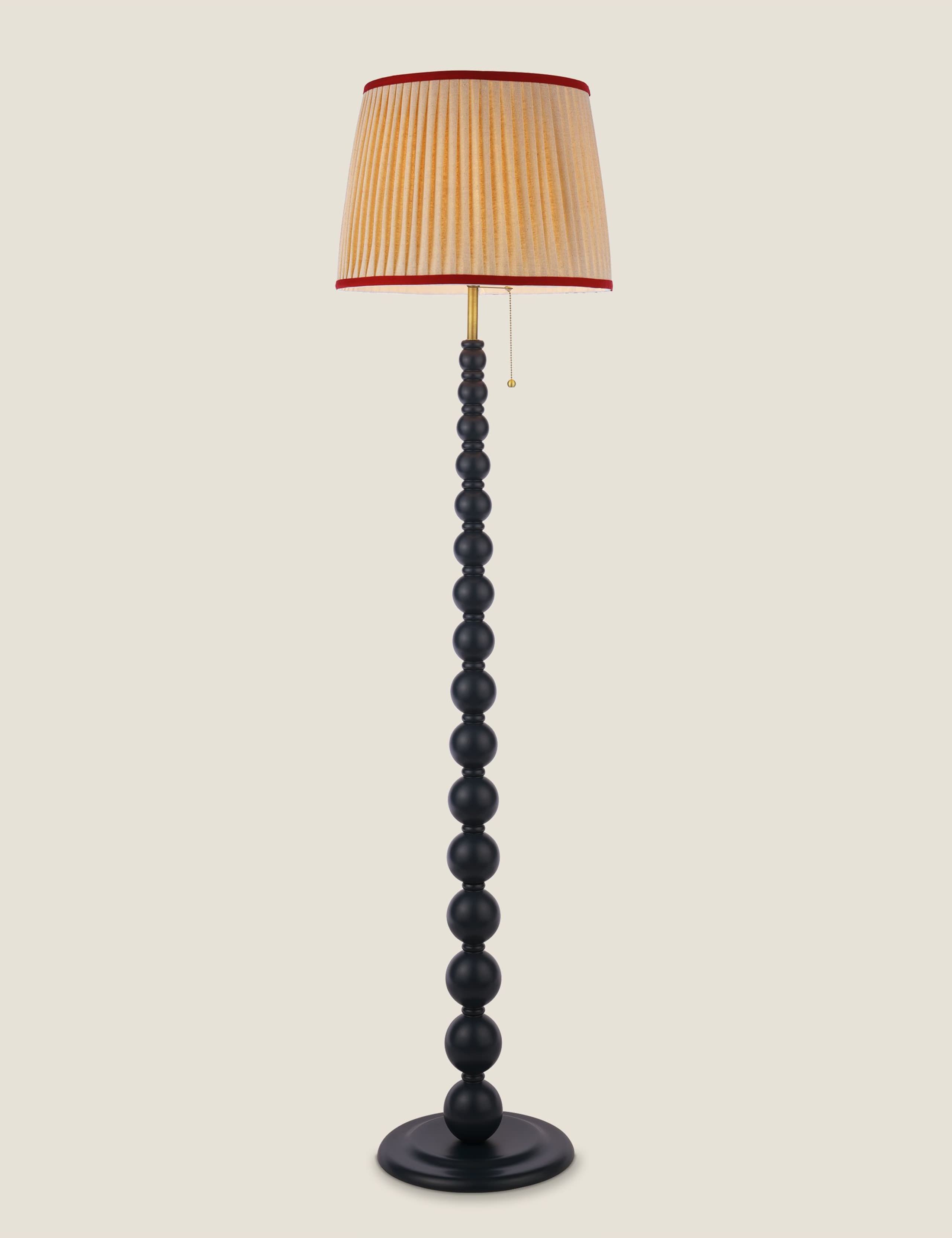 Harewood Wood Bobbin Floor Lamp 2 of 8