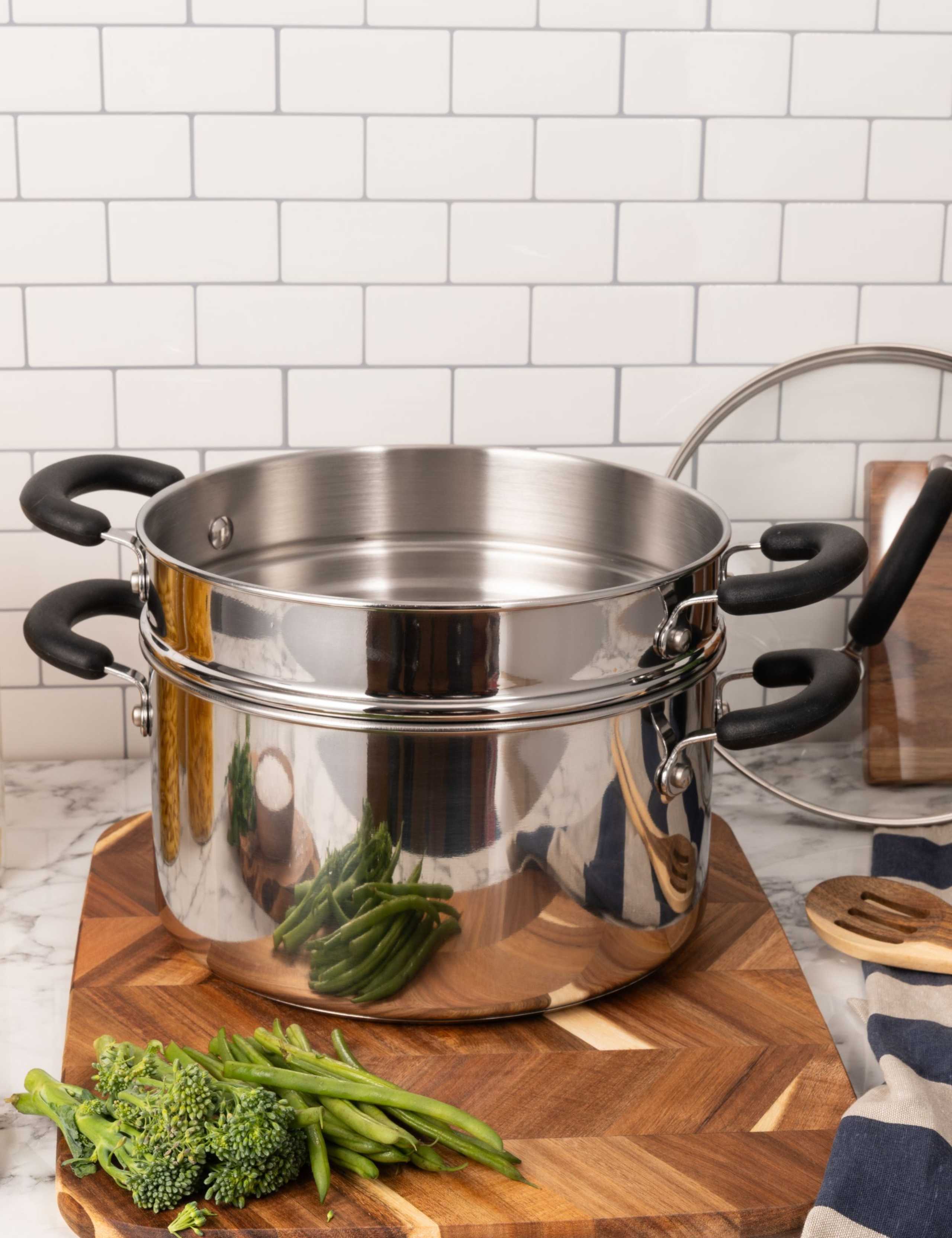 2 PIece 24cm Stock Pot & Steamer 3 of 8