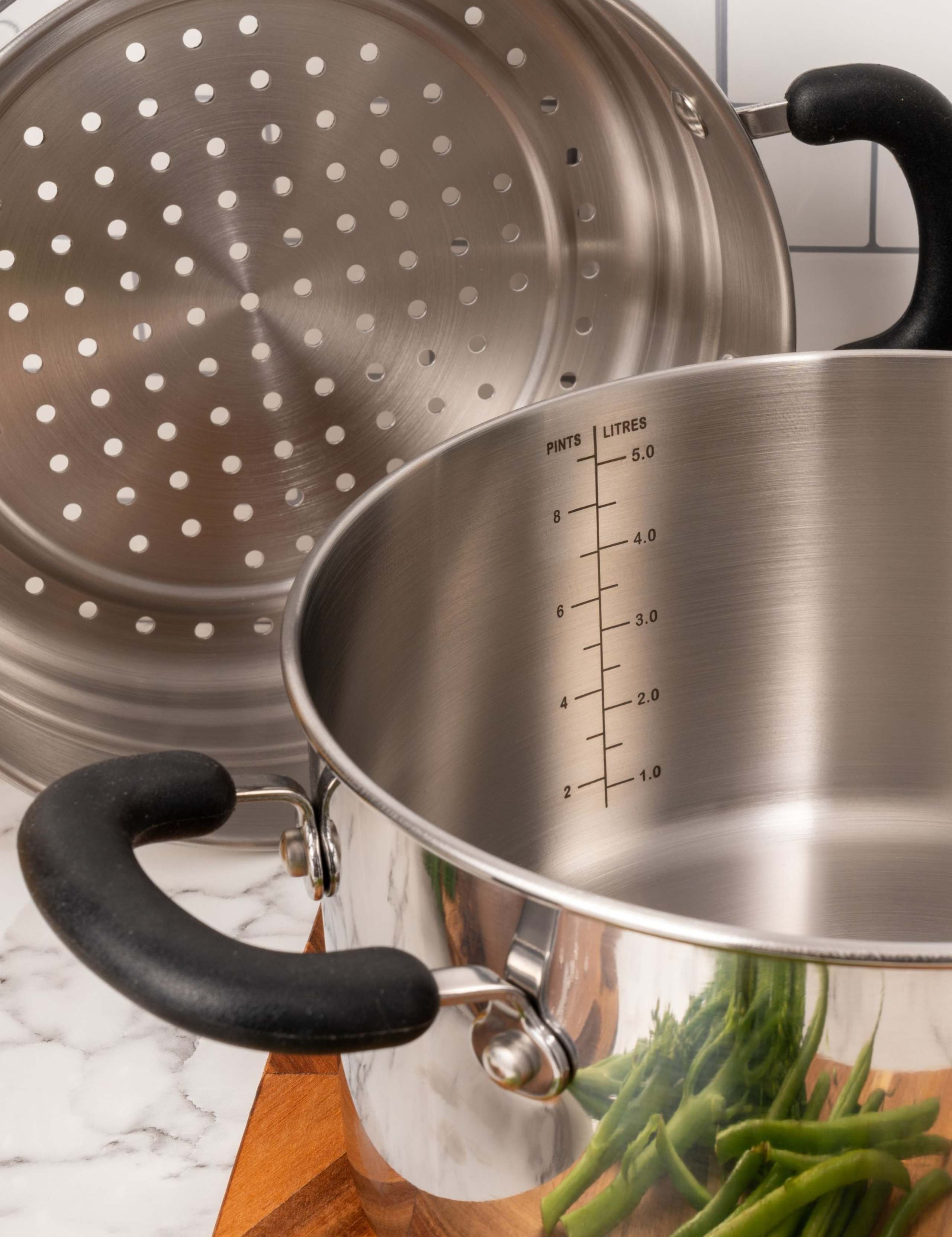 2 PIece 24cm Stock Pot & Steamer 7 of 8