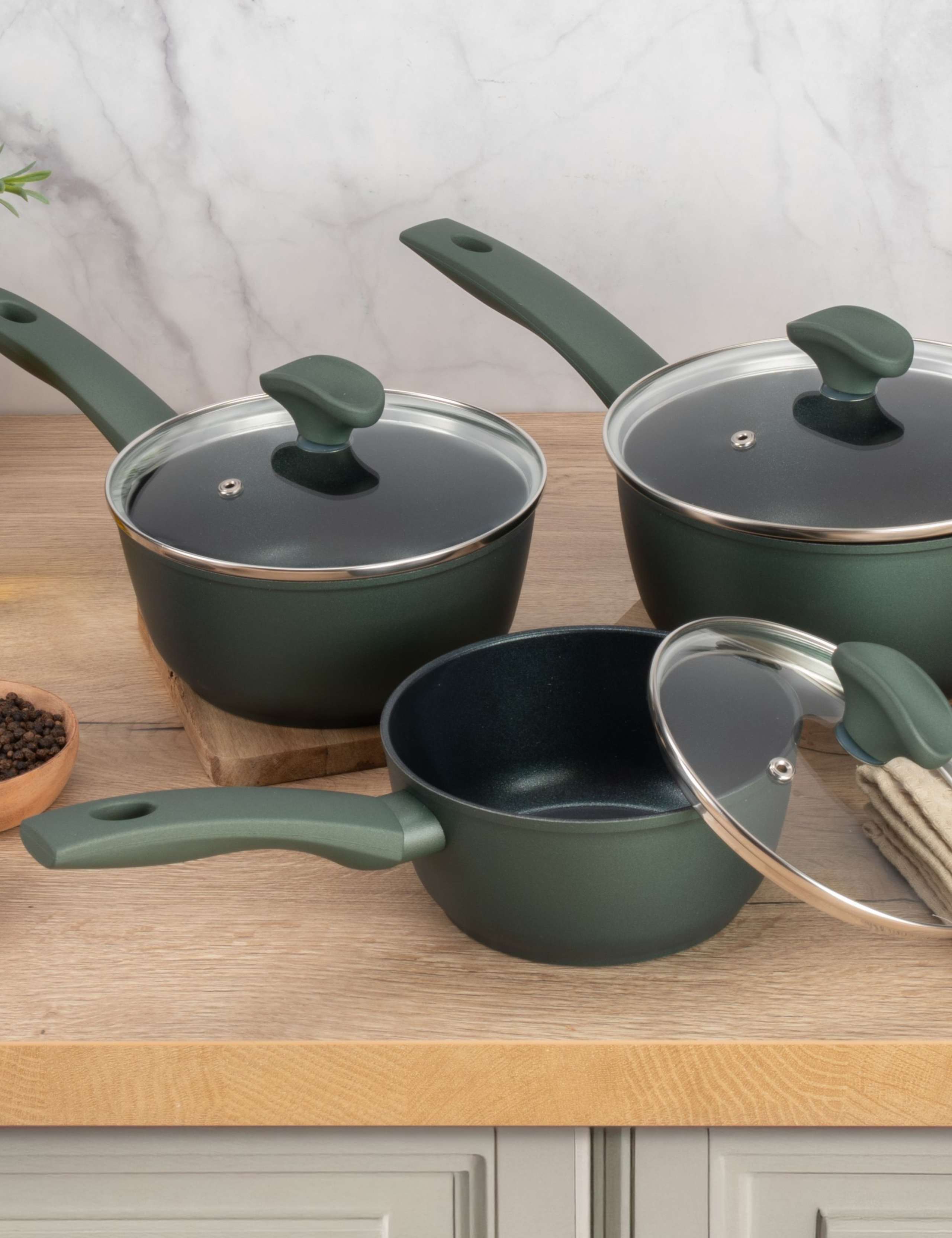 3 Piece Non-Stick Saucepans 2 of 7