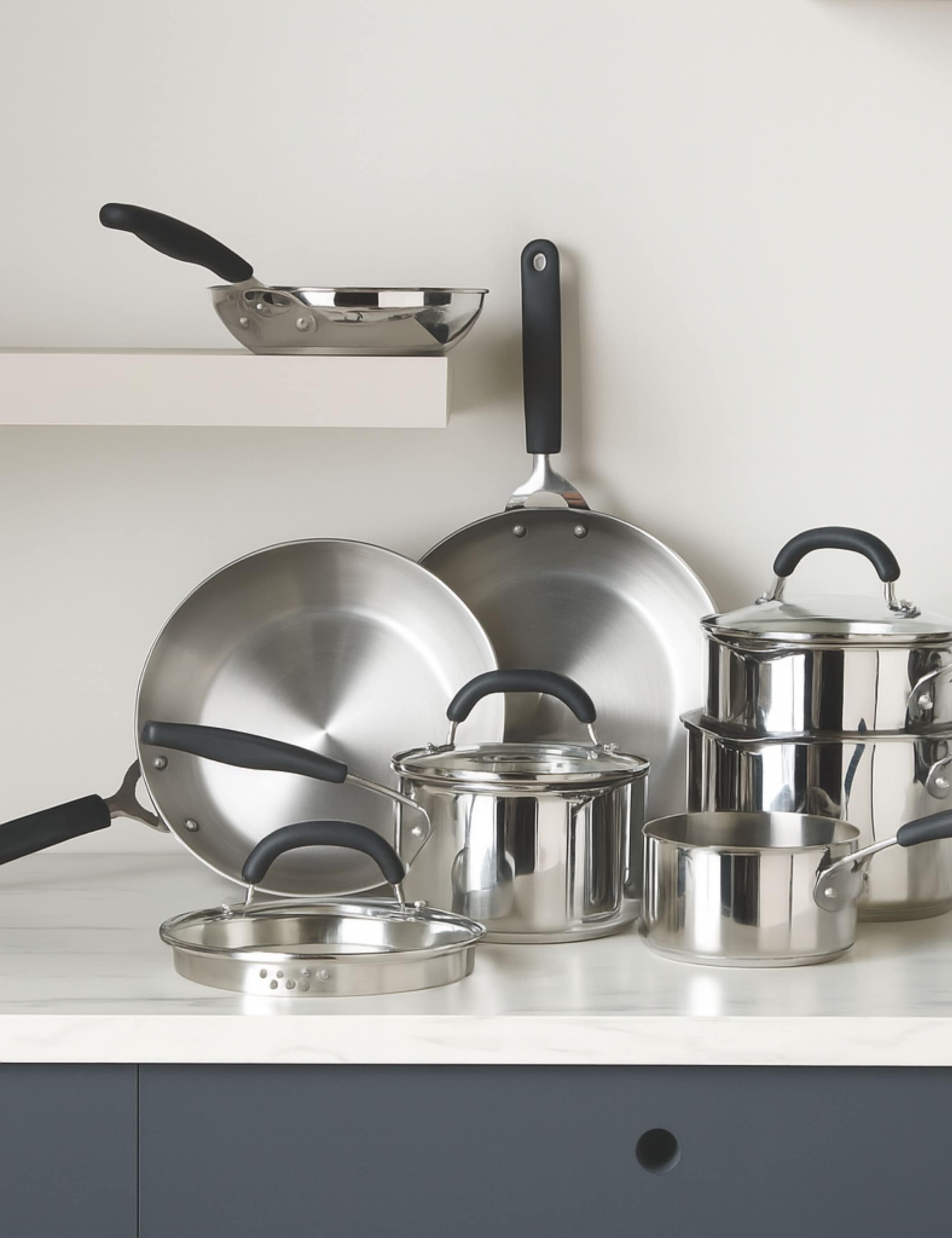 2 Piece Made to Last Stainless Steel Frying Pans 2 of 3