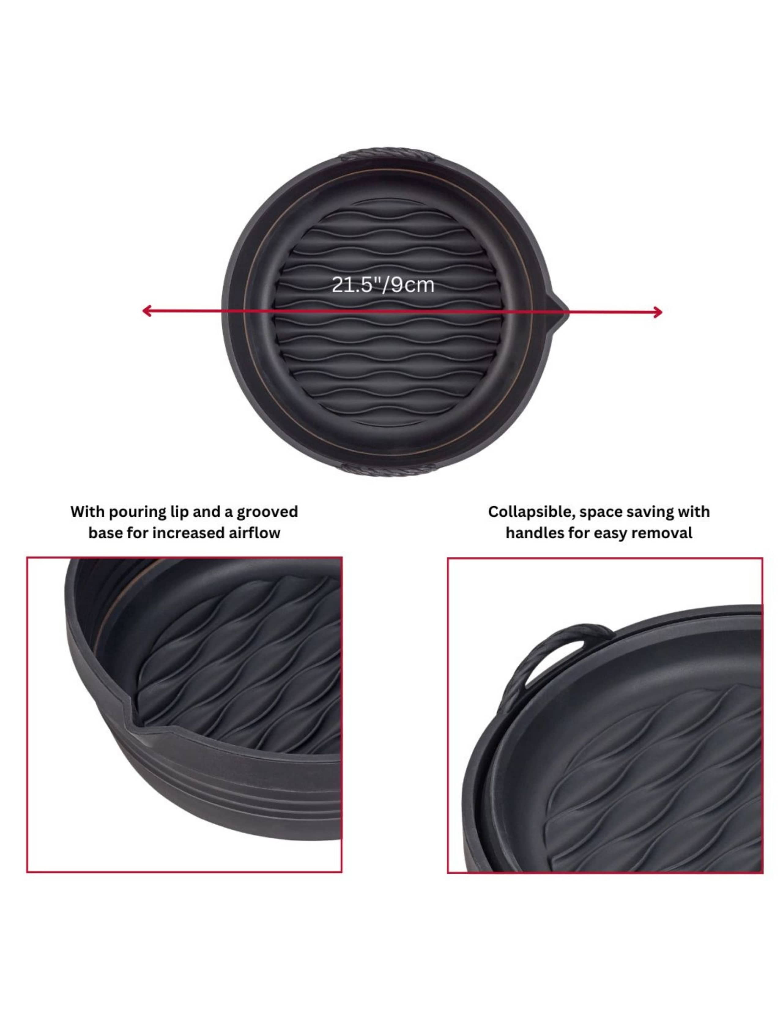 Set of 2 Round Silicone 22cm Air Fryer Liners 4 of 5