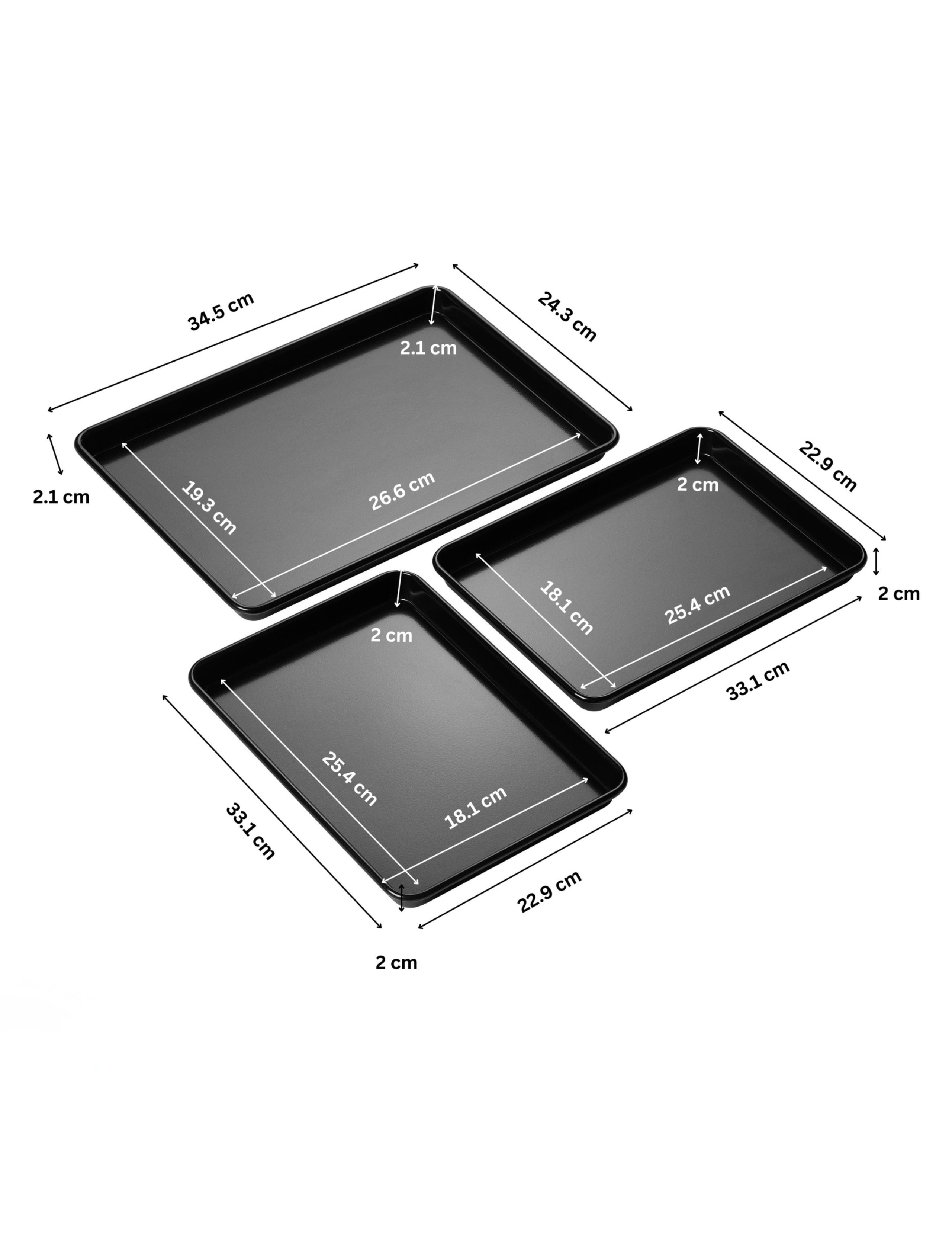 3 Piece Carbon Steel Baking Tray Set 3 of 5