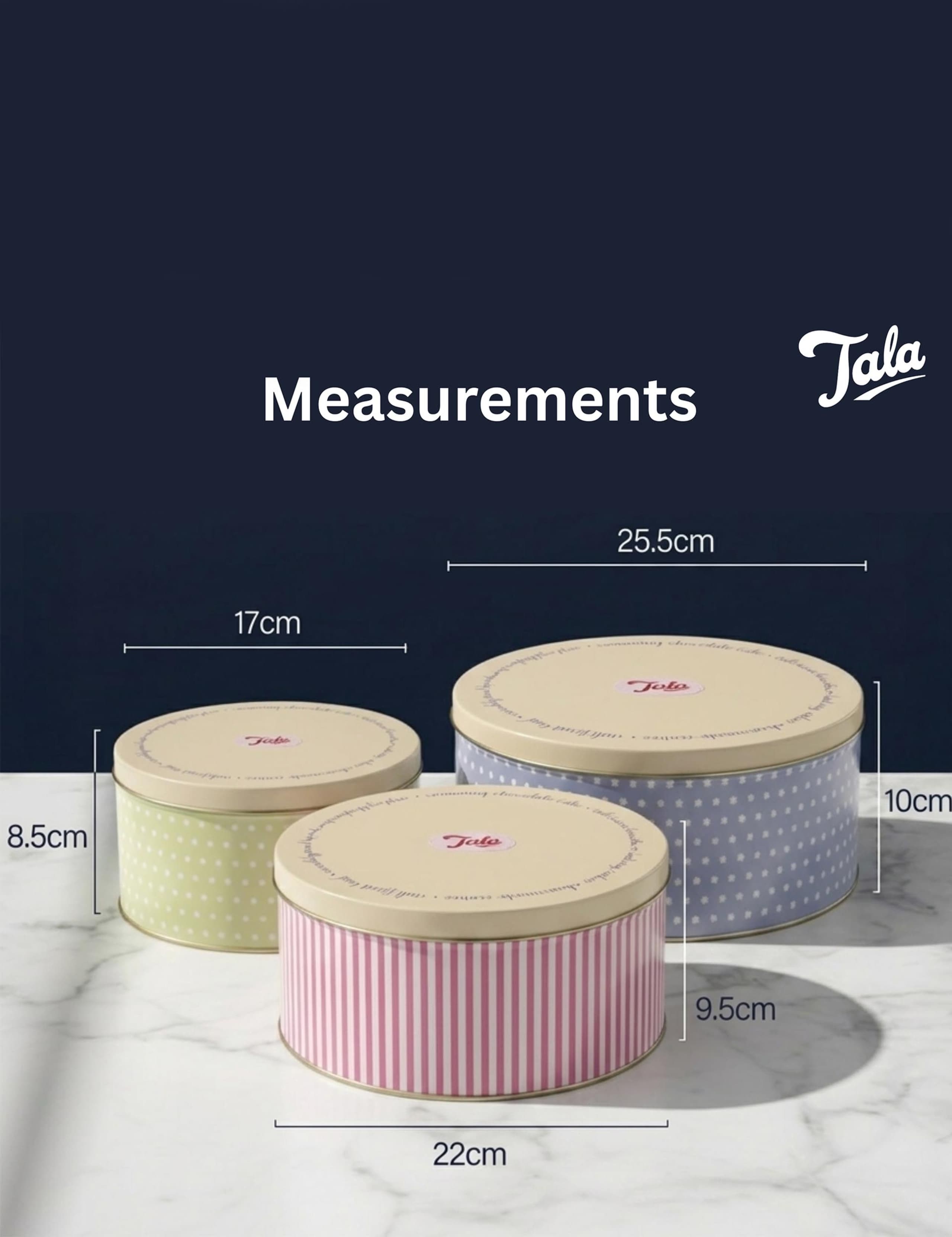 Set of 3 Tala Retro Design Cake Tins 3 of 4