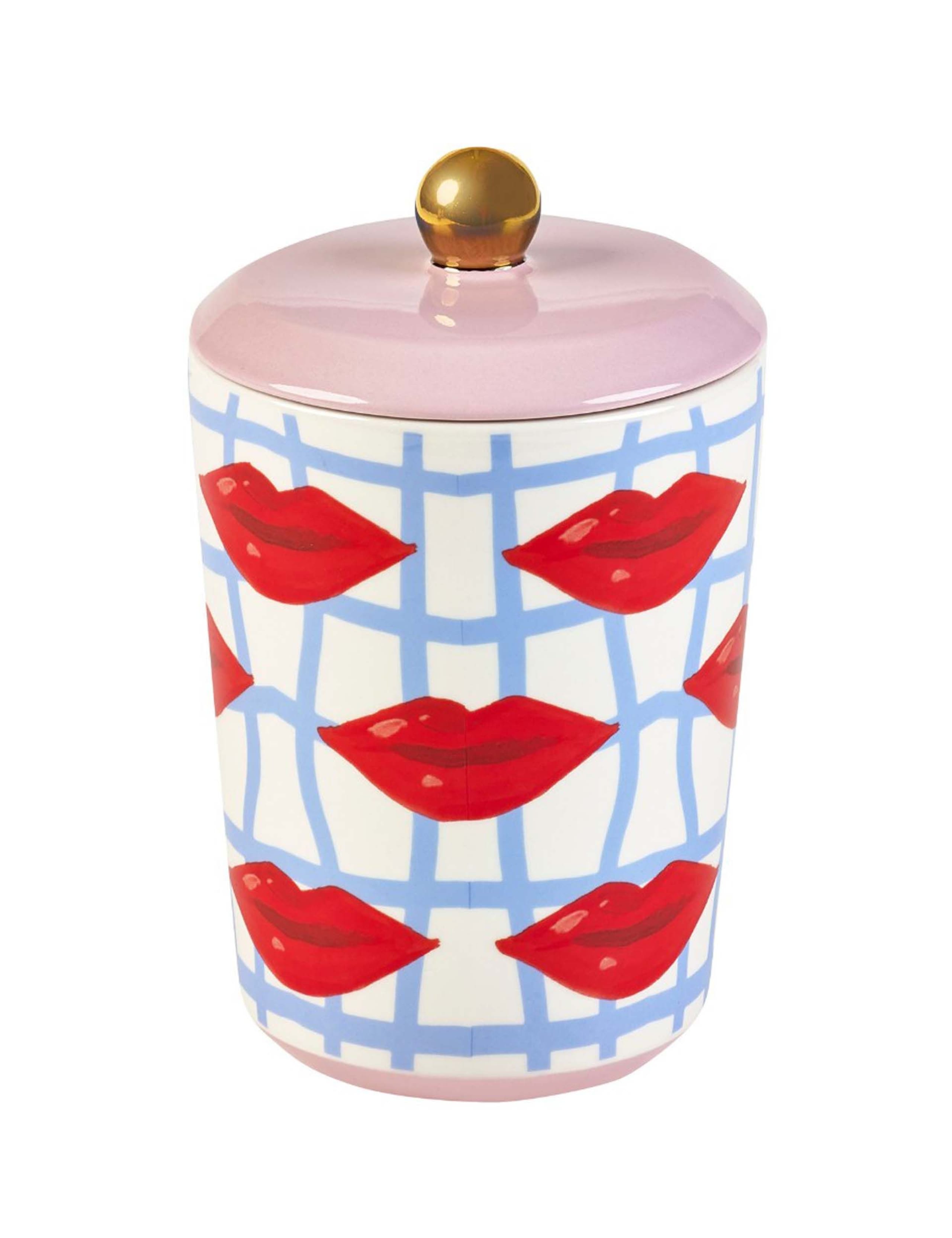 Set of 2 Stoneware Printed Storage Jars 2 of 3