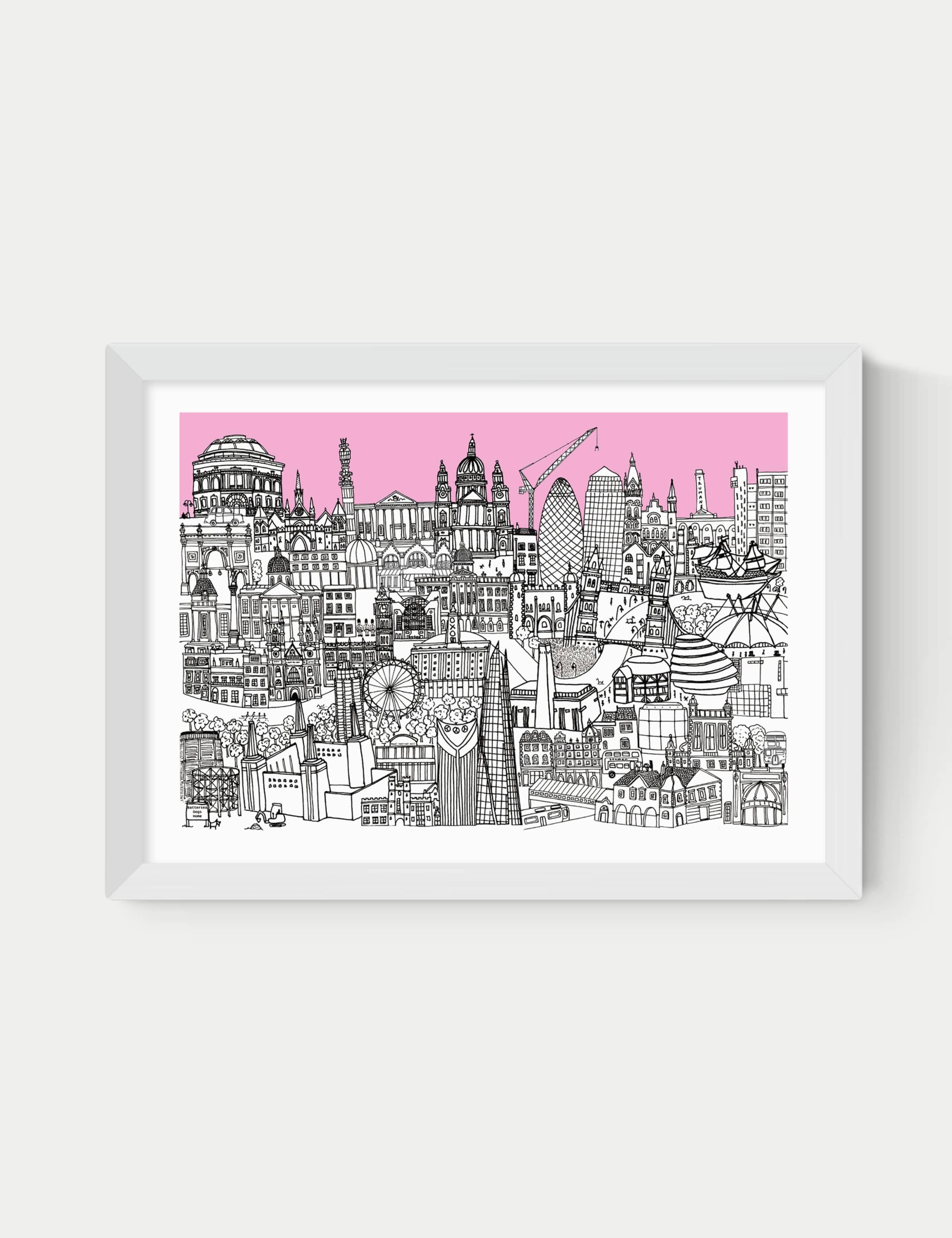 London Jungle Pink Framed Art Print 1 of 2