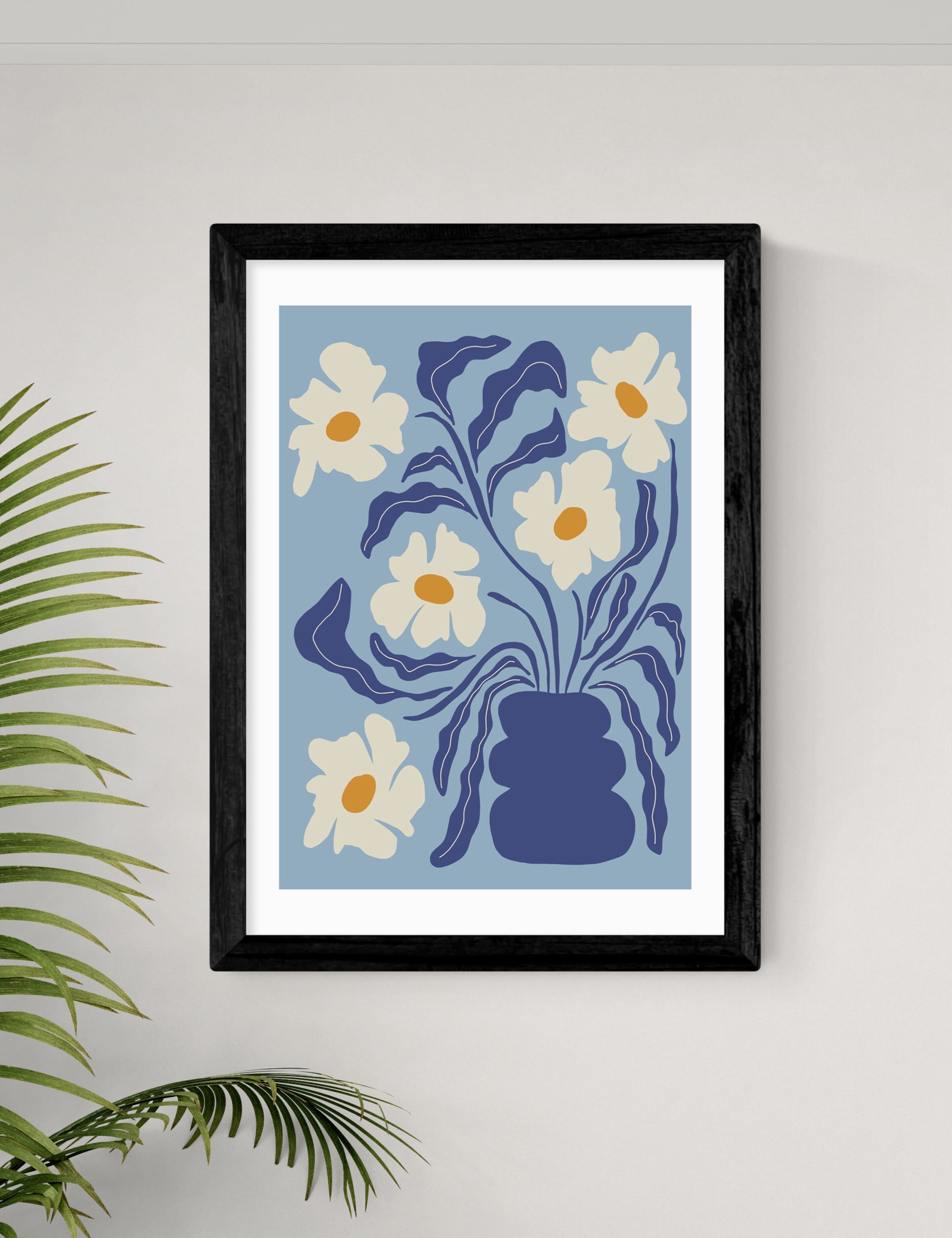 Blue Moon Flower Pot Framed Art Print 2 of 2