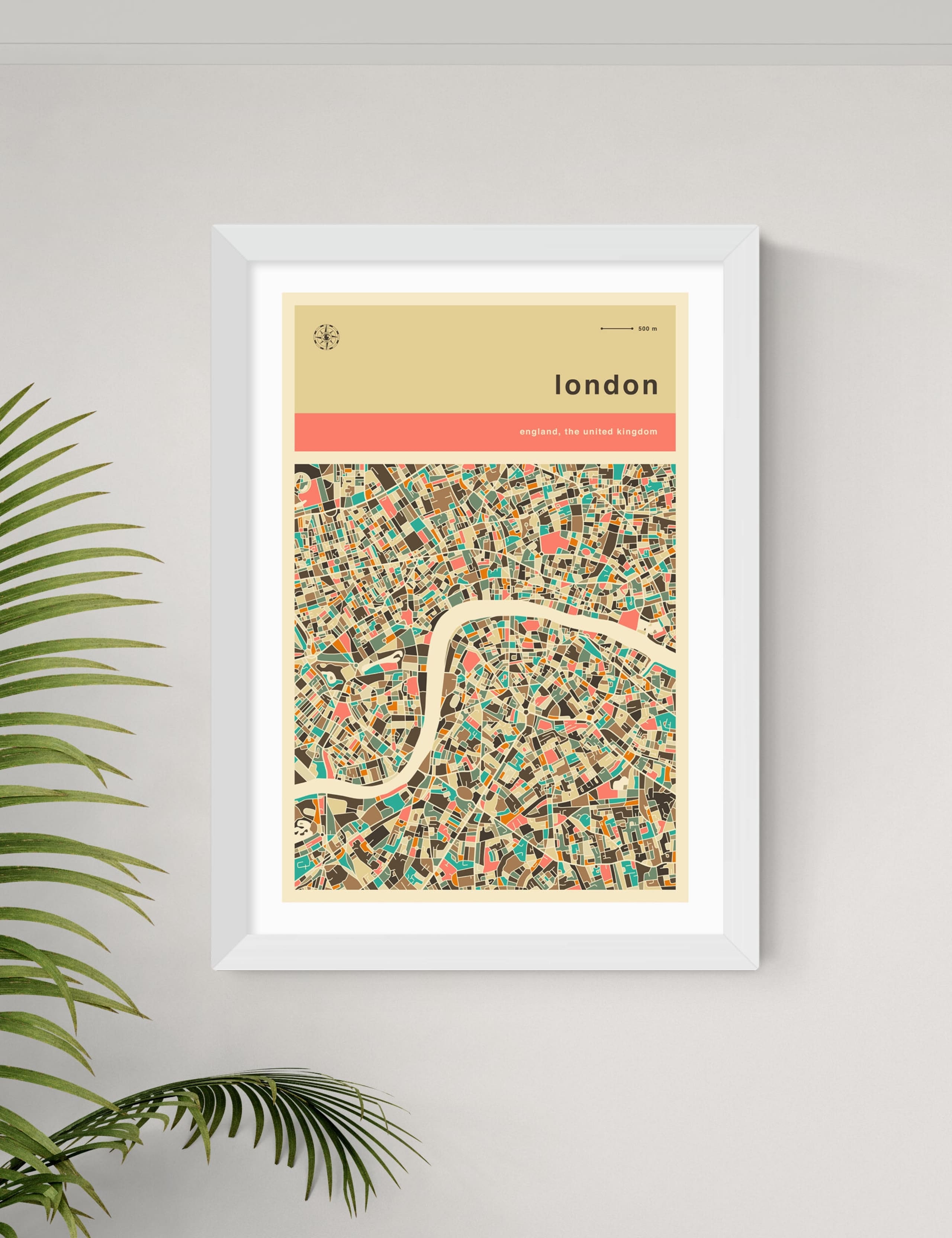 London Streetguide Orange Framed Art Print 2 of 2
