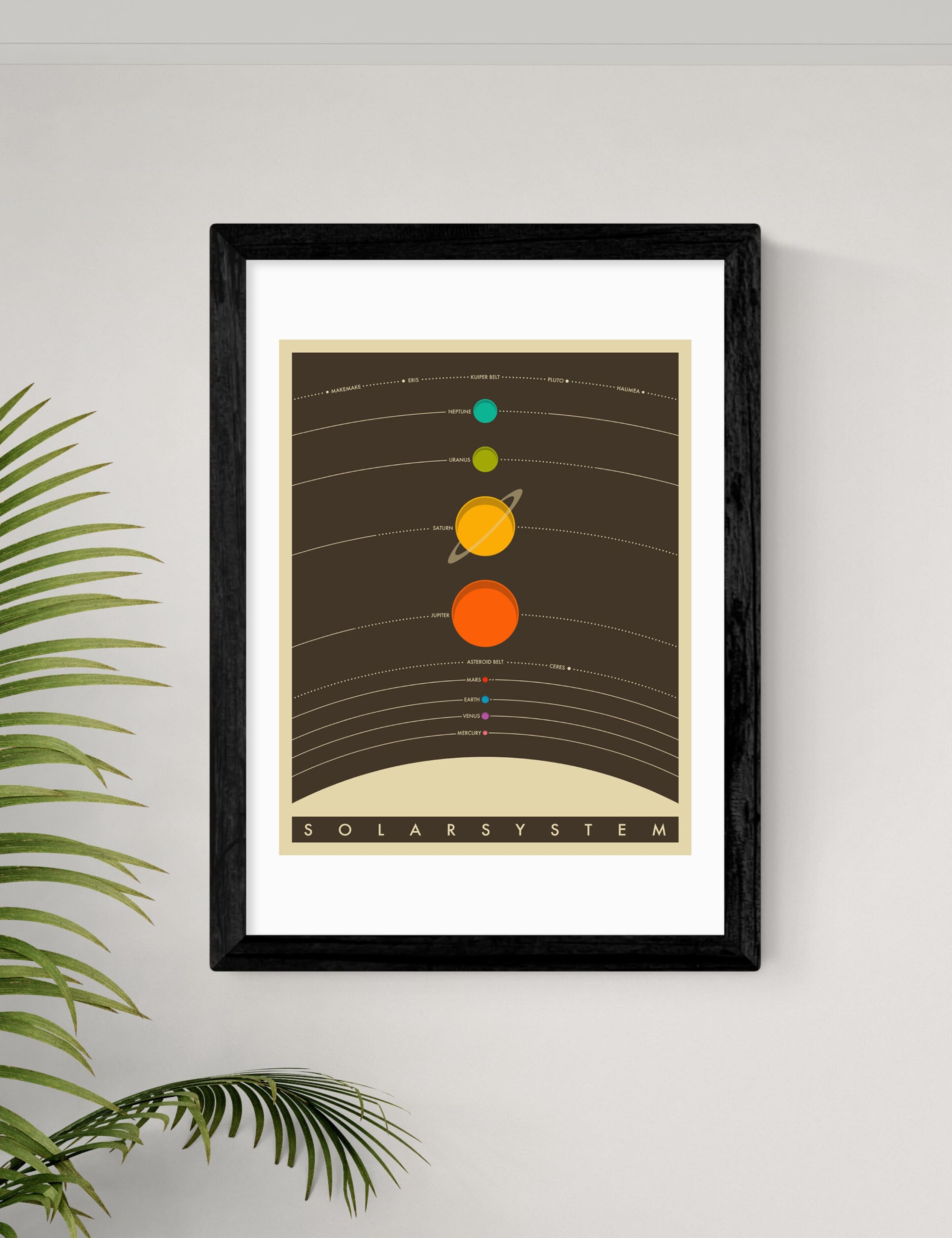 Solar System Brown Framed Art Print 2 of 2