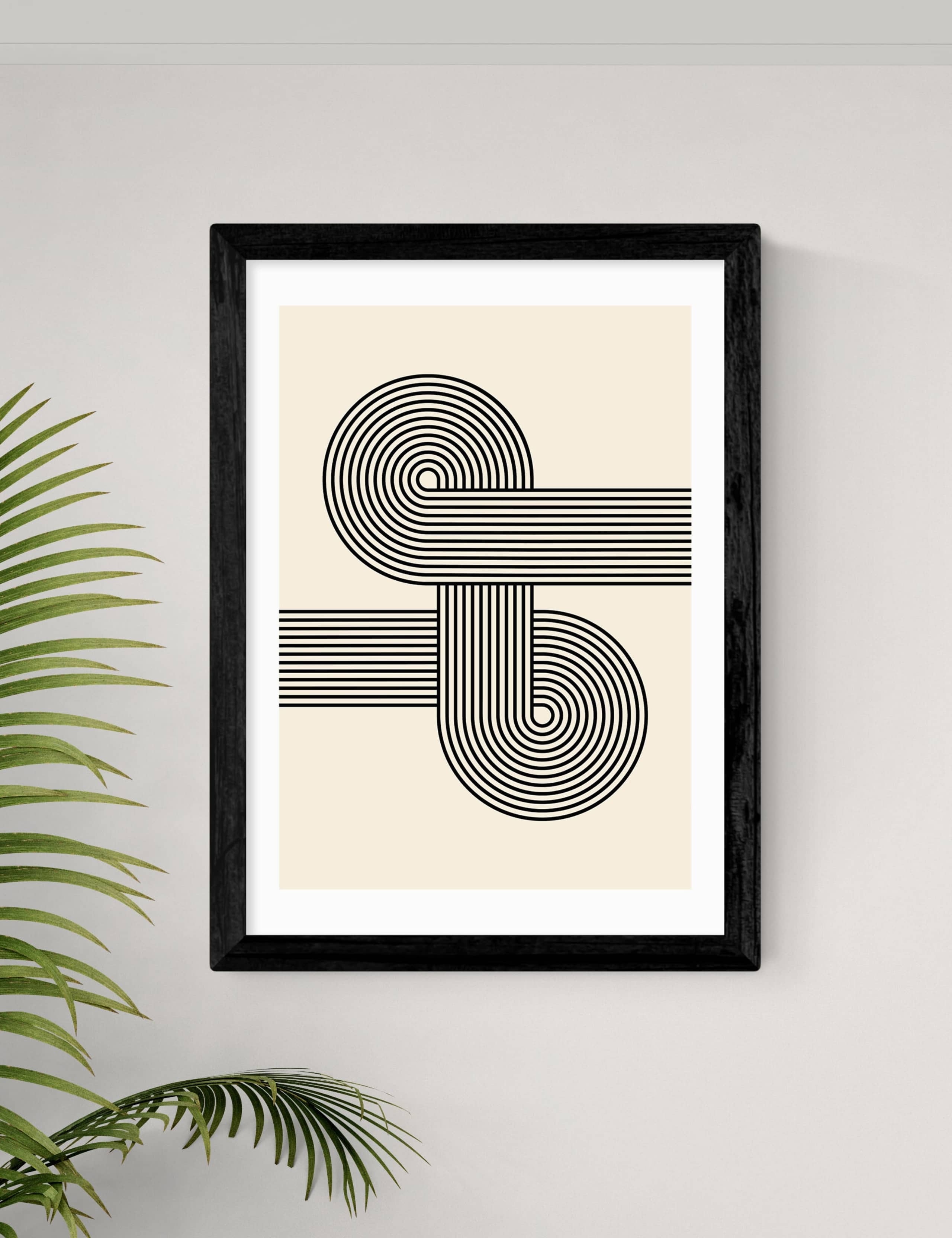 Retro Waves Abstract Framed Art 2 of 2