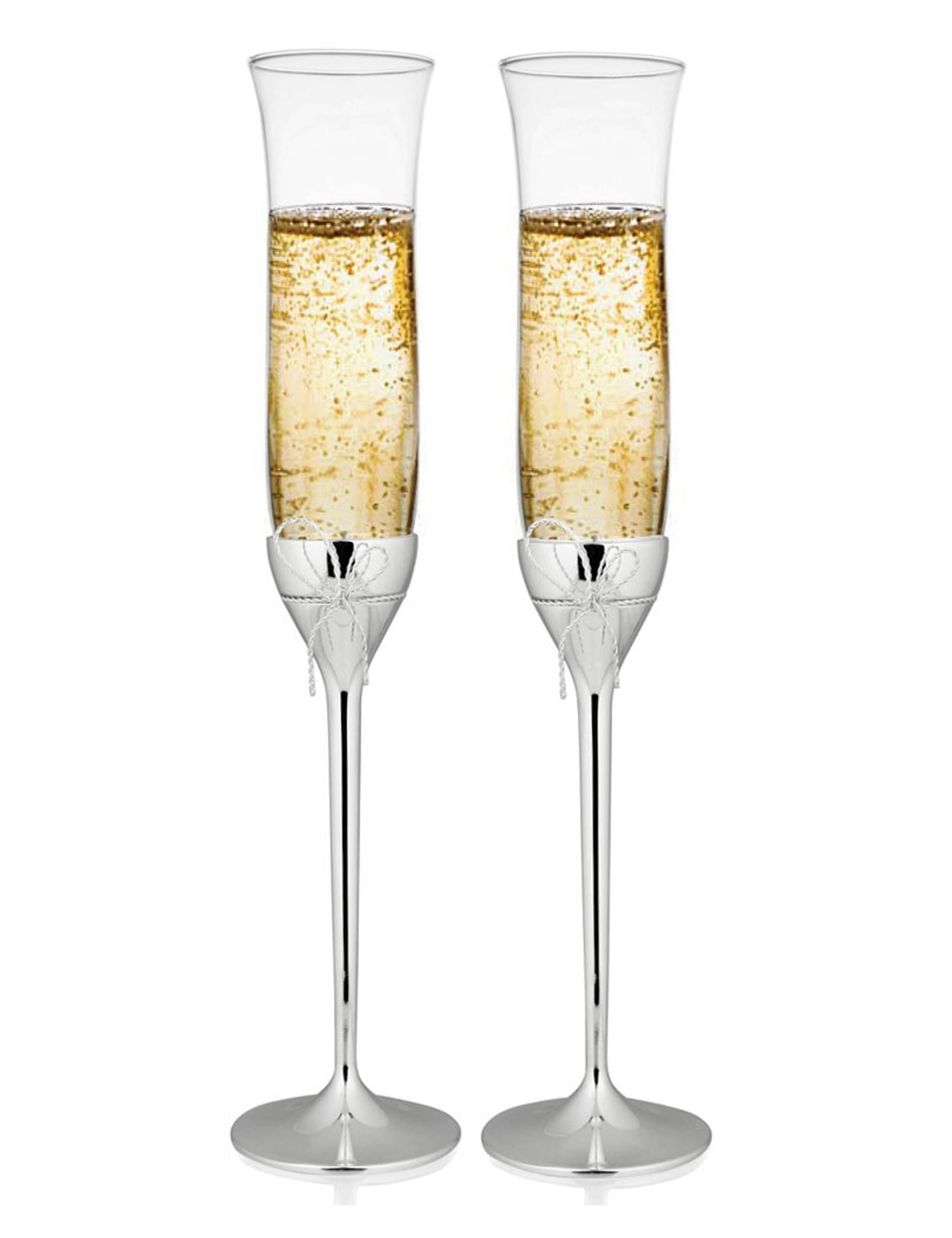 Set of 2 Vera Wang Love Knot Crystal Flutes 3 of 3