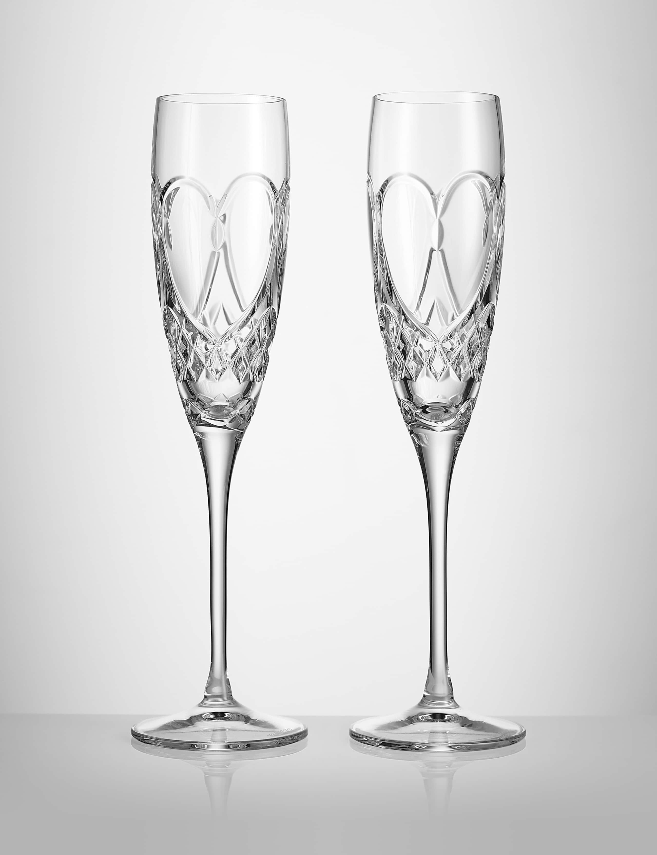 Set of 2 Crystal Champagne Flutes 1 of 4