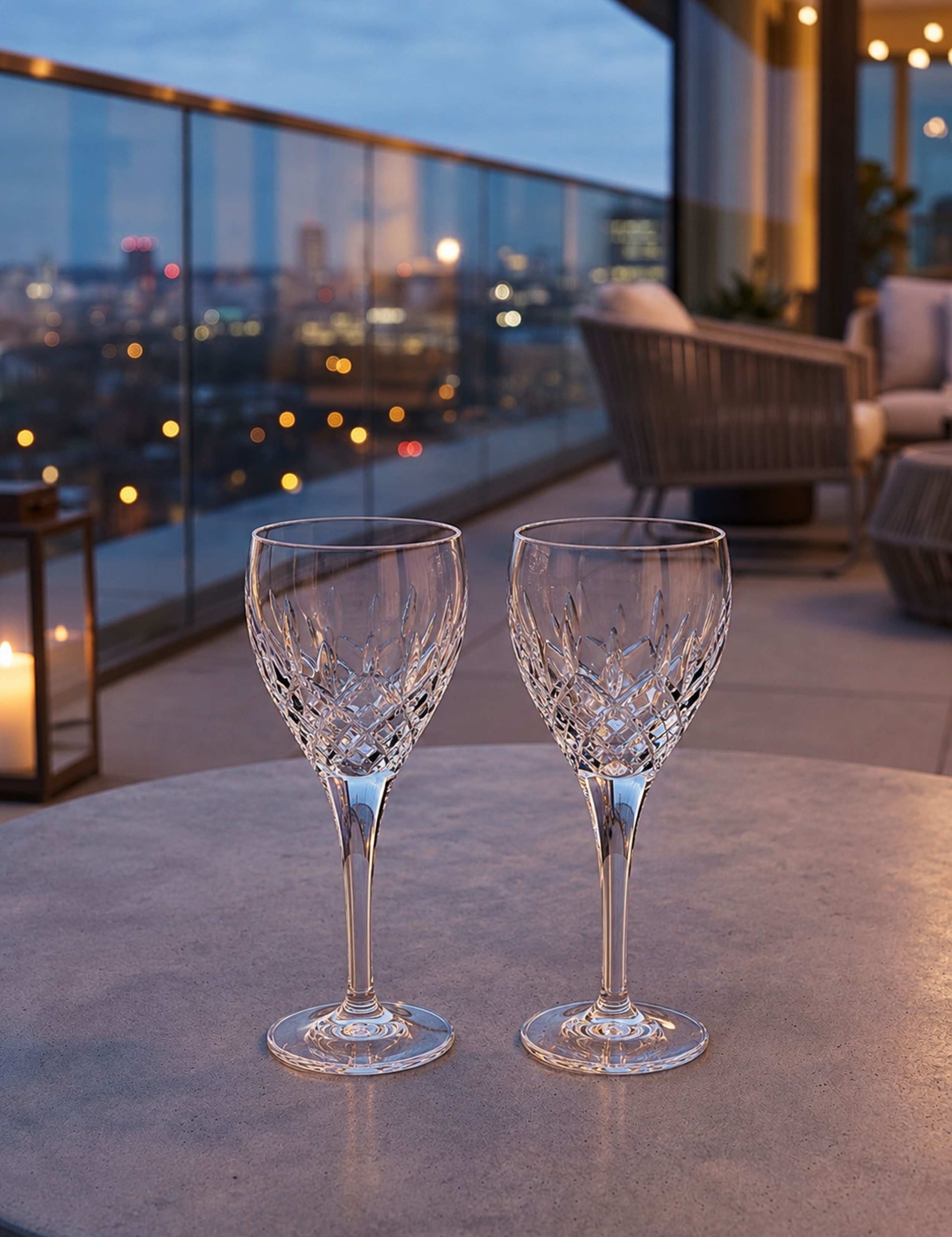 Set of 2 Ashmere Crystal Wine Glasses 3 of 4