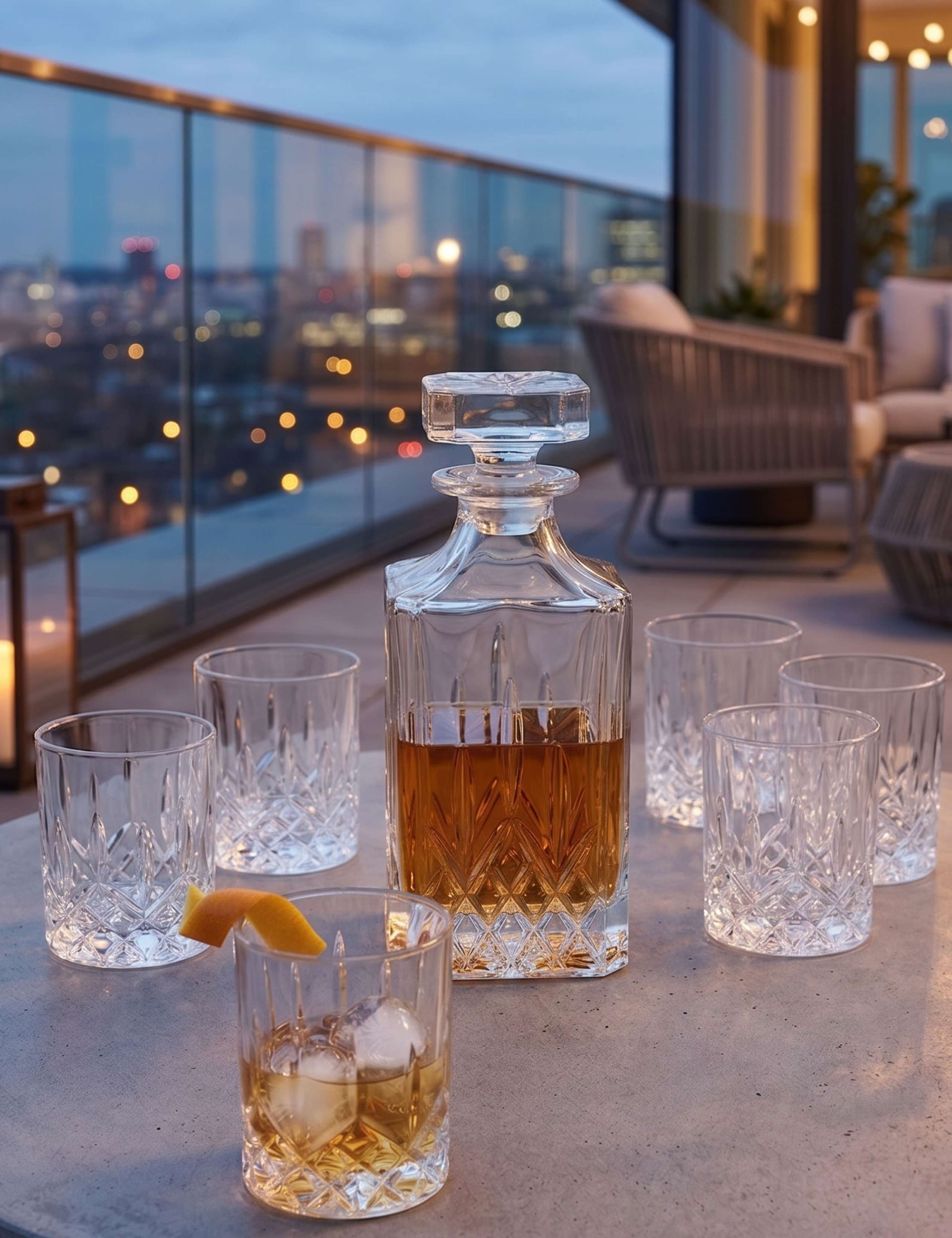 7 Piece Seasons Decanter & Tumbler Set 3 of 4