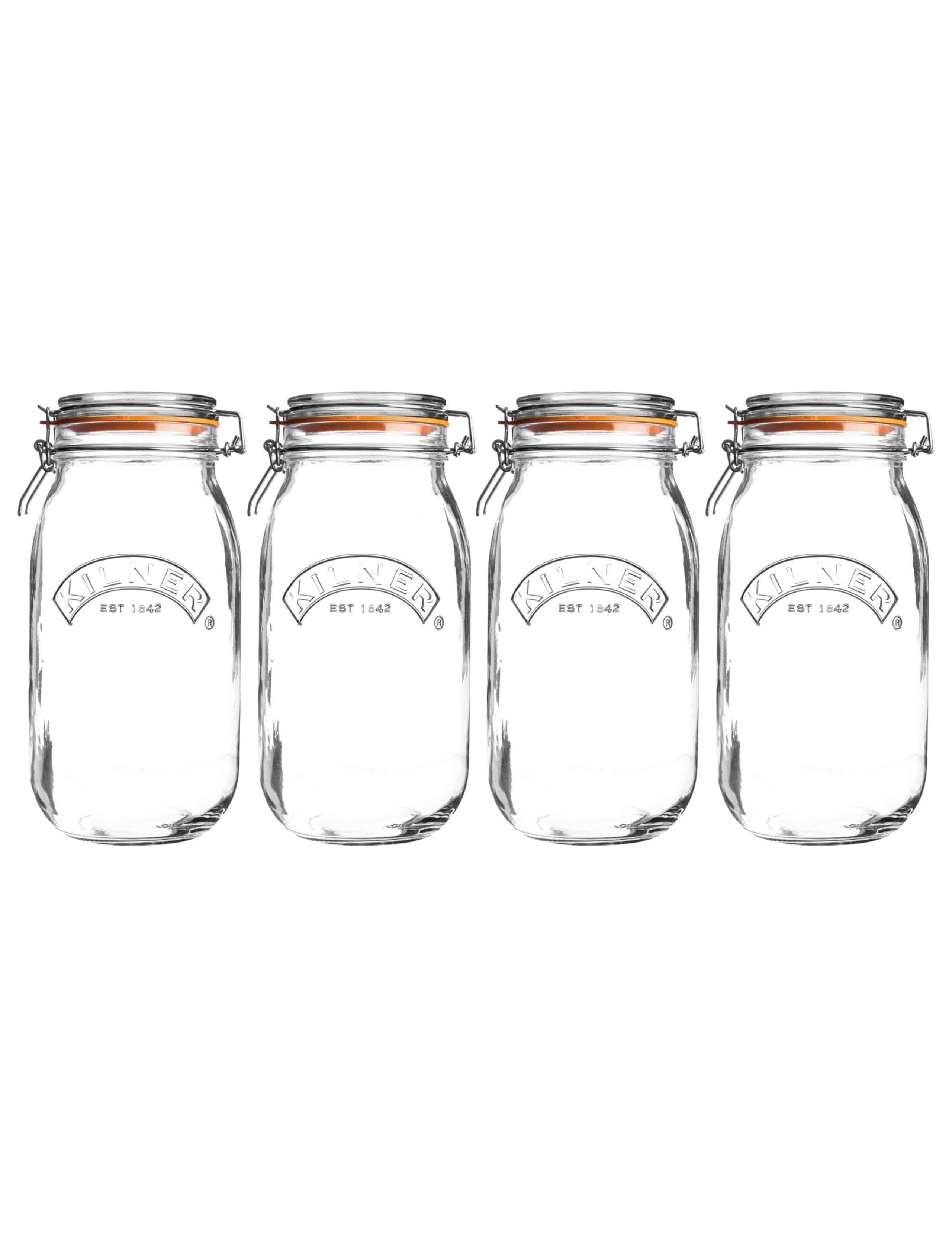 Set of 4 Round 2 Litre Clip Top Jars 2 of 4
