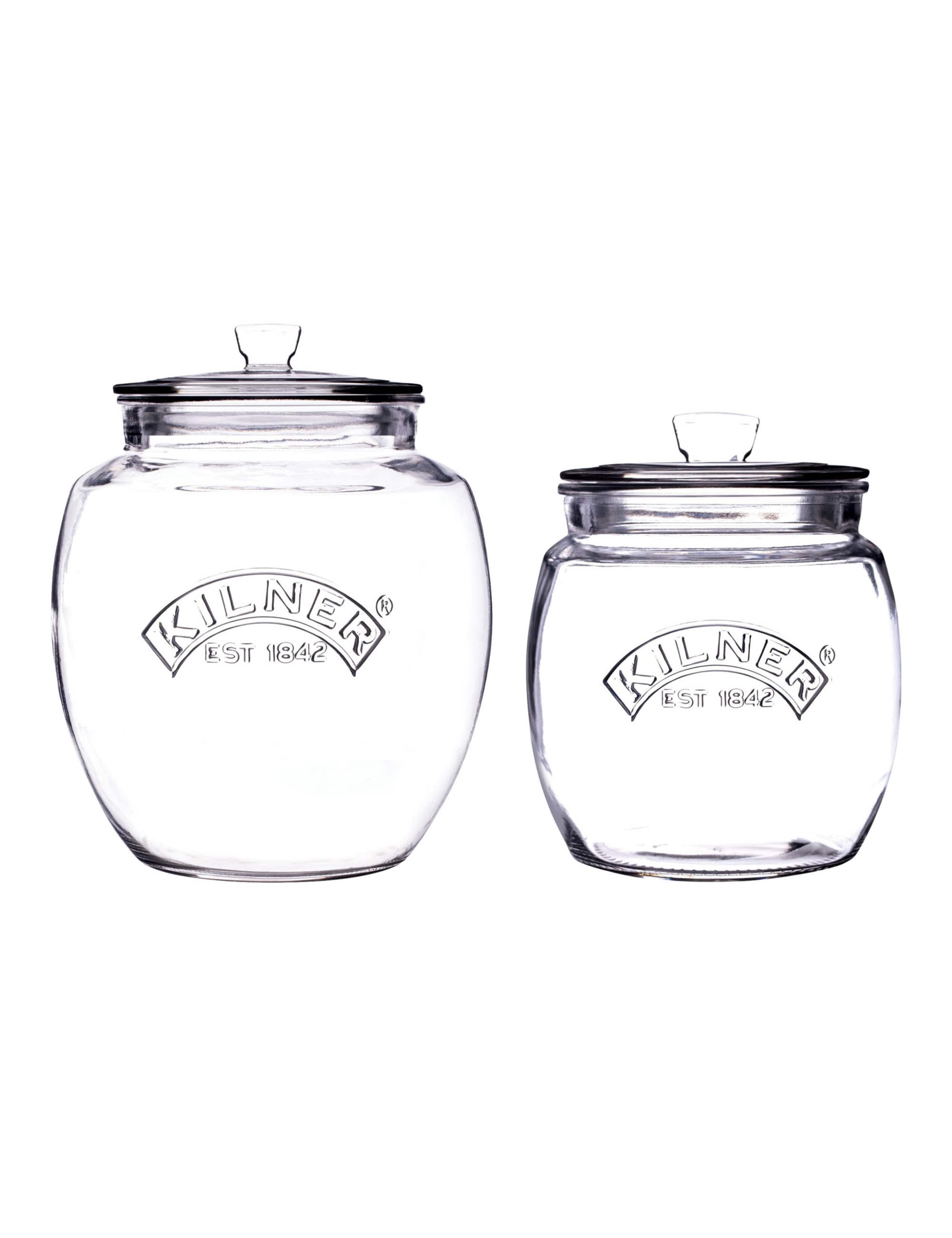 Set of 2 Round Glass Storage Jars 2 of 3