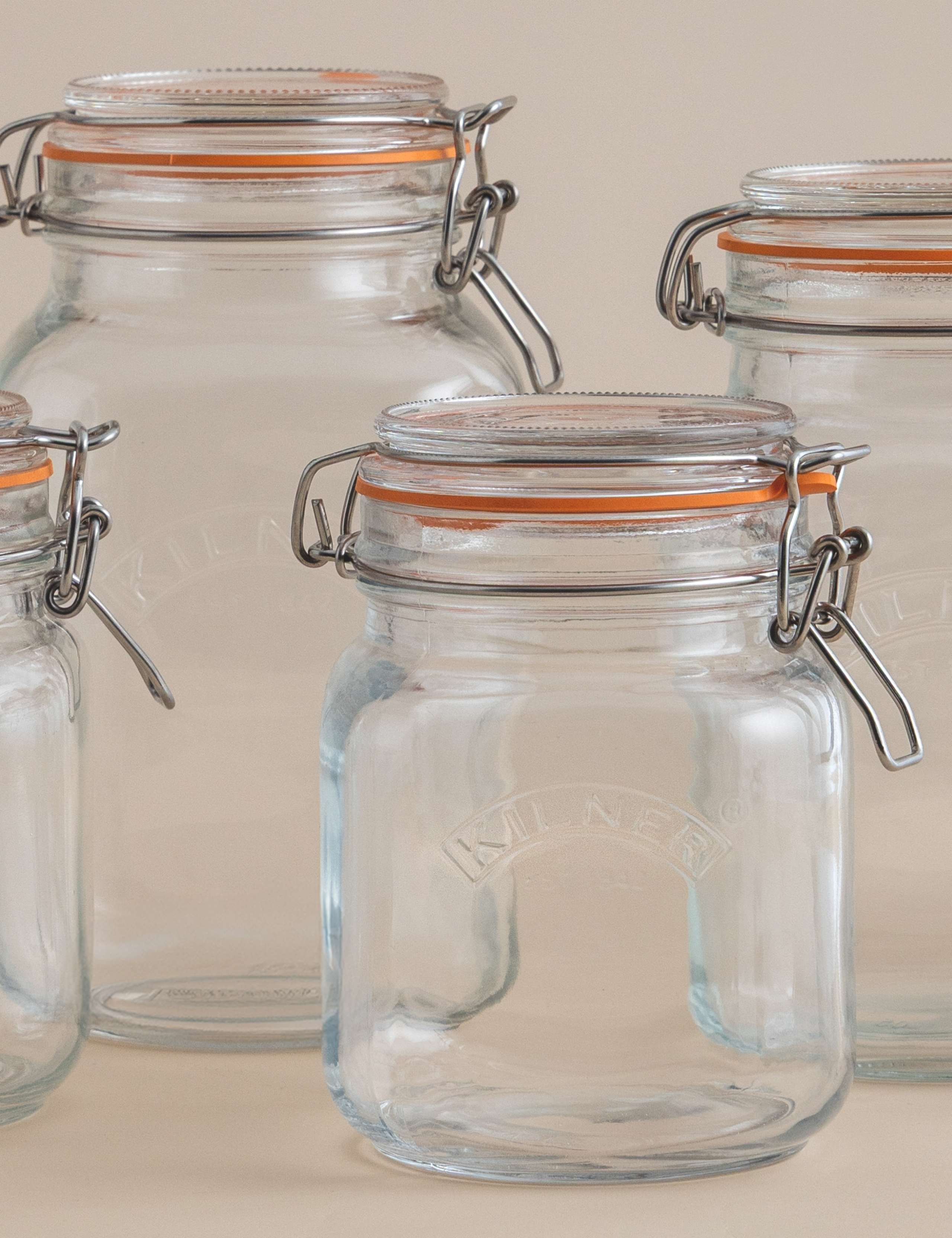 Set of 5 Square Clip Top Pantry Jars 3 of 5