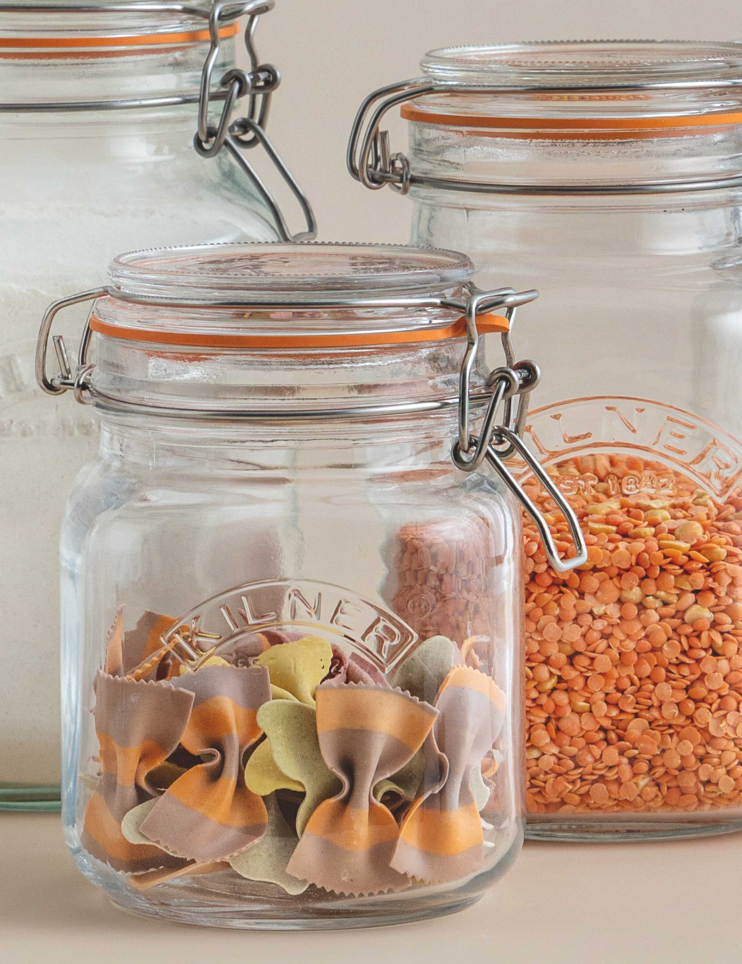 Set of 5 Square Clip Top Pantry Jars 5 of 5