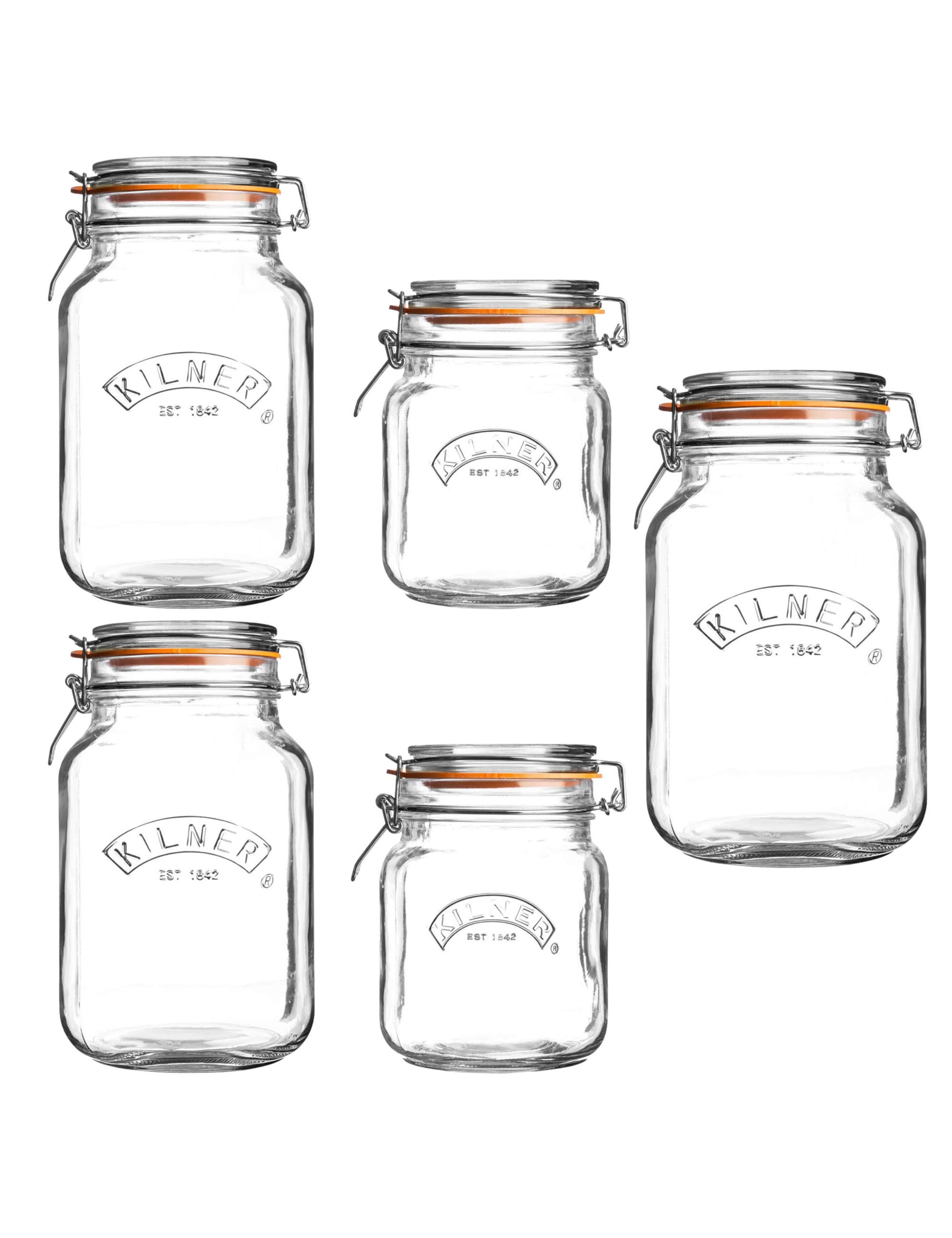Set of 5 Square Clip Top Pantry Jars 2 of 5