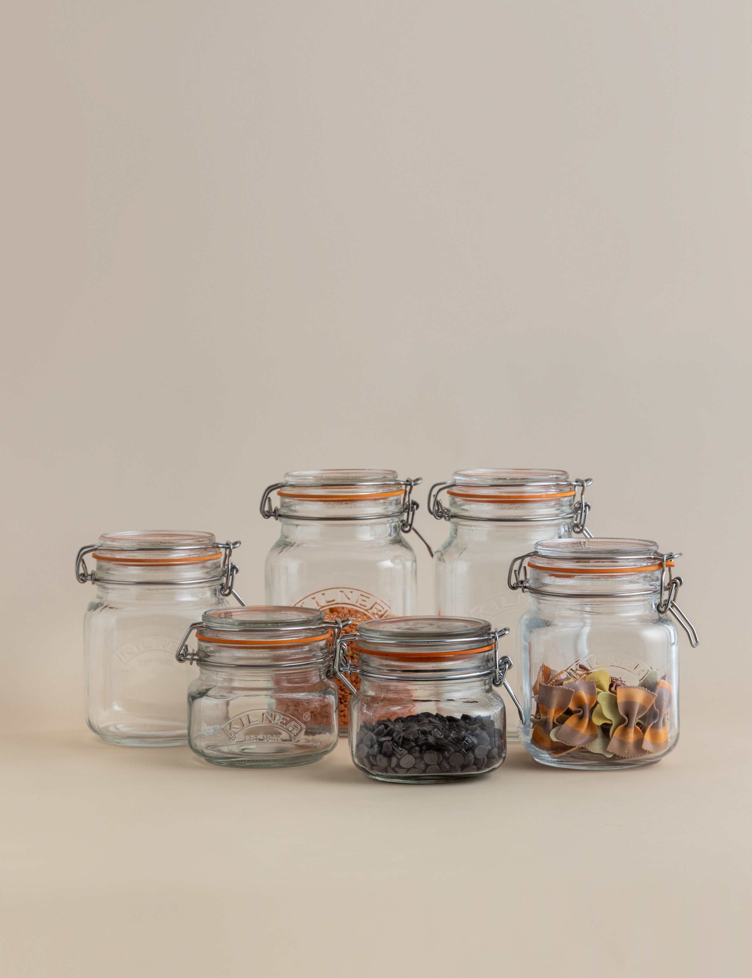 Set of 6 Square Clip Top Pantry Jars 4 of 5