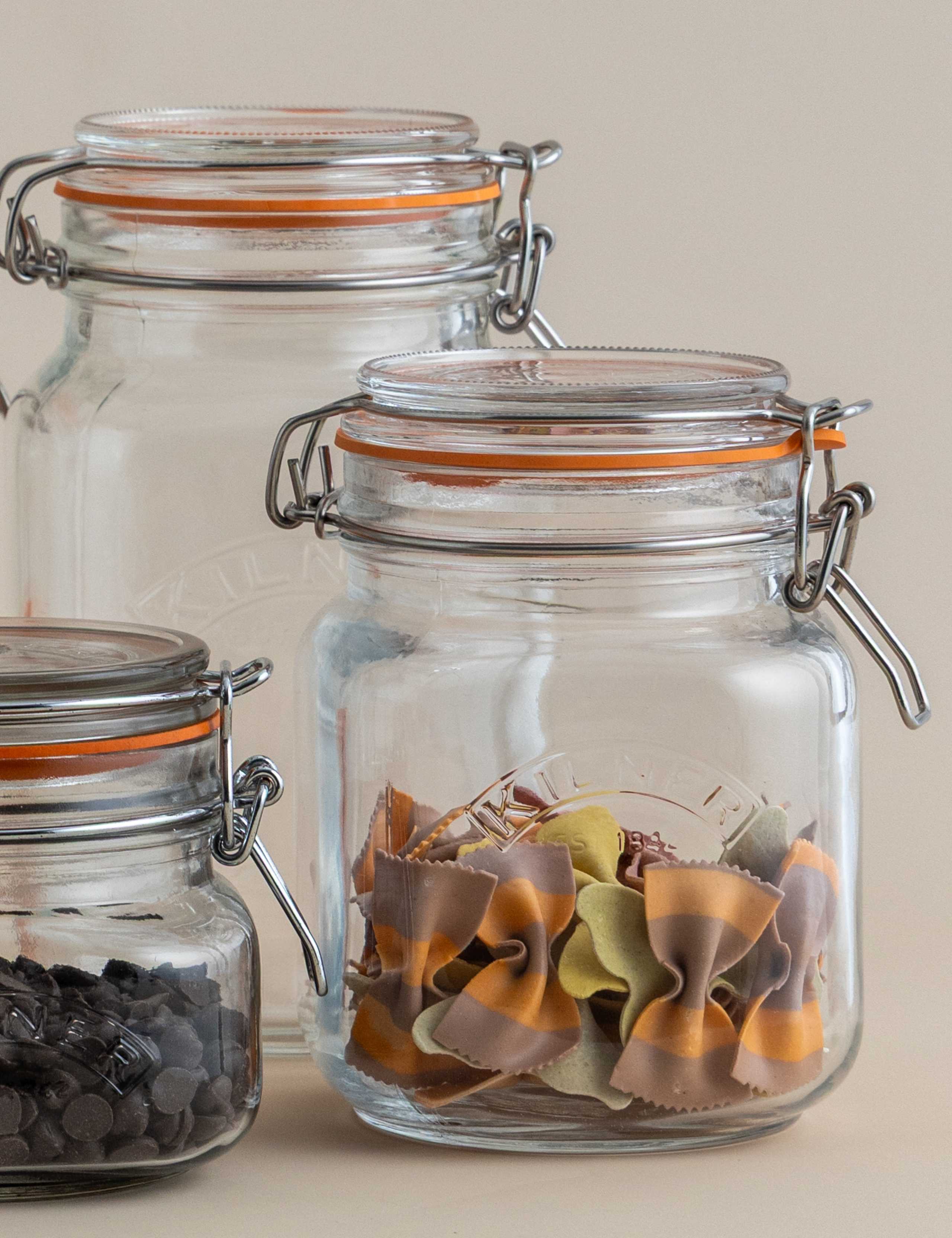 Set of 6 Square Clip Top Pantry Jars 5 of 5