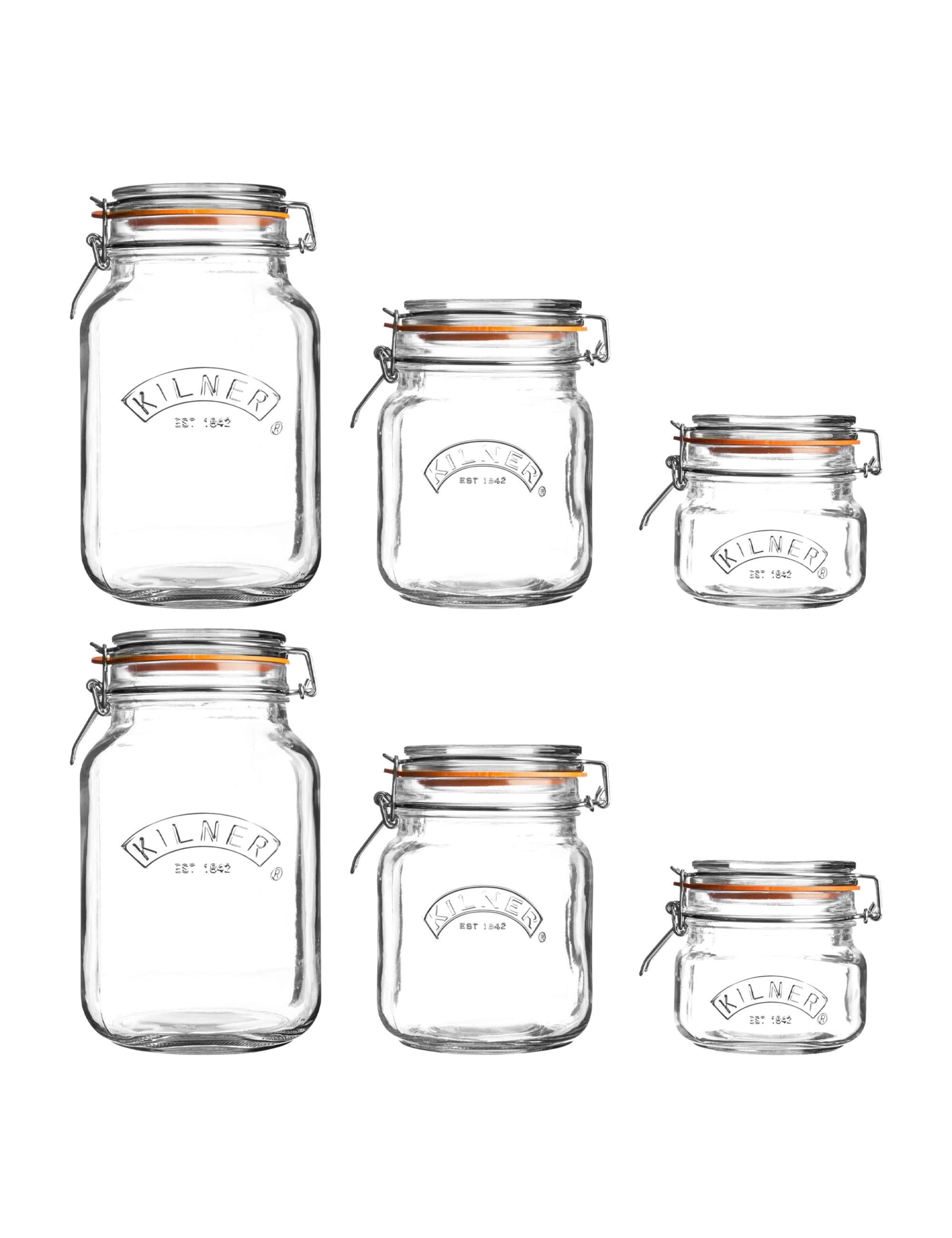 Set of 6 Square Clip Top Pantry Jars 2 of 5