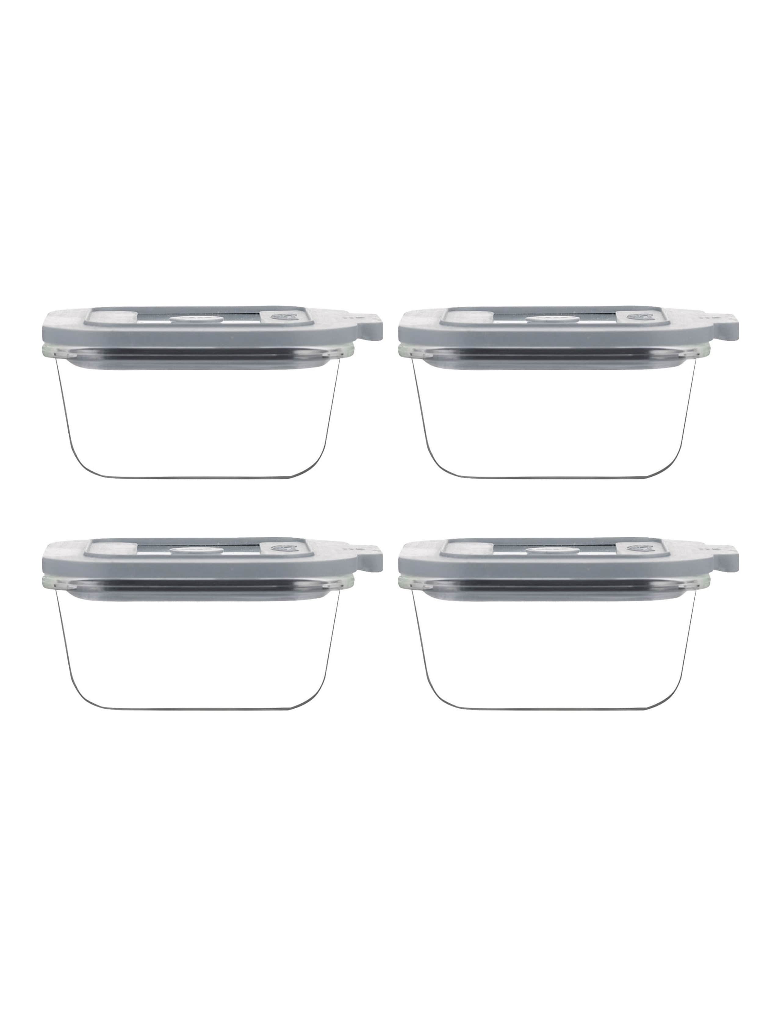 Set of 4 0.31L Square Glass Storage Jars 2 of 5
