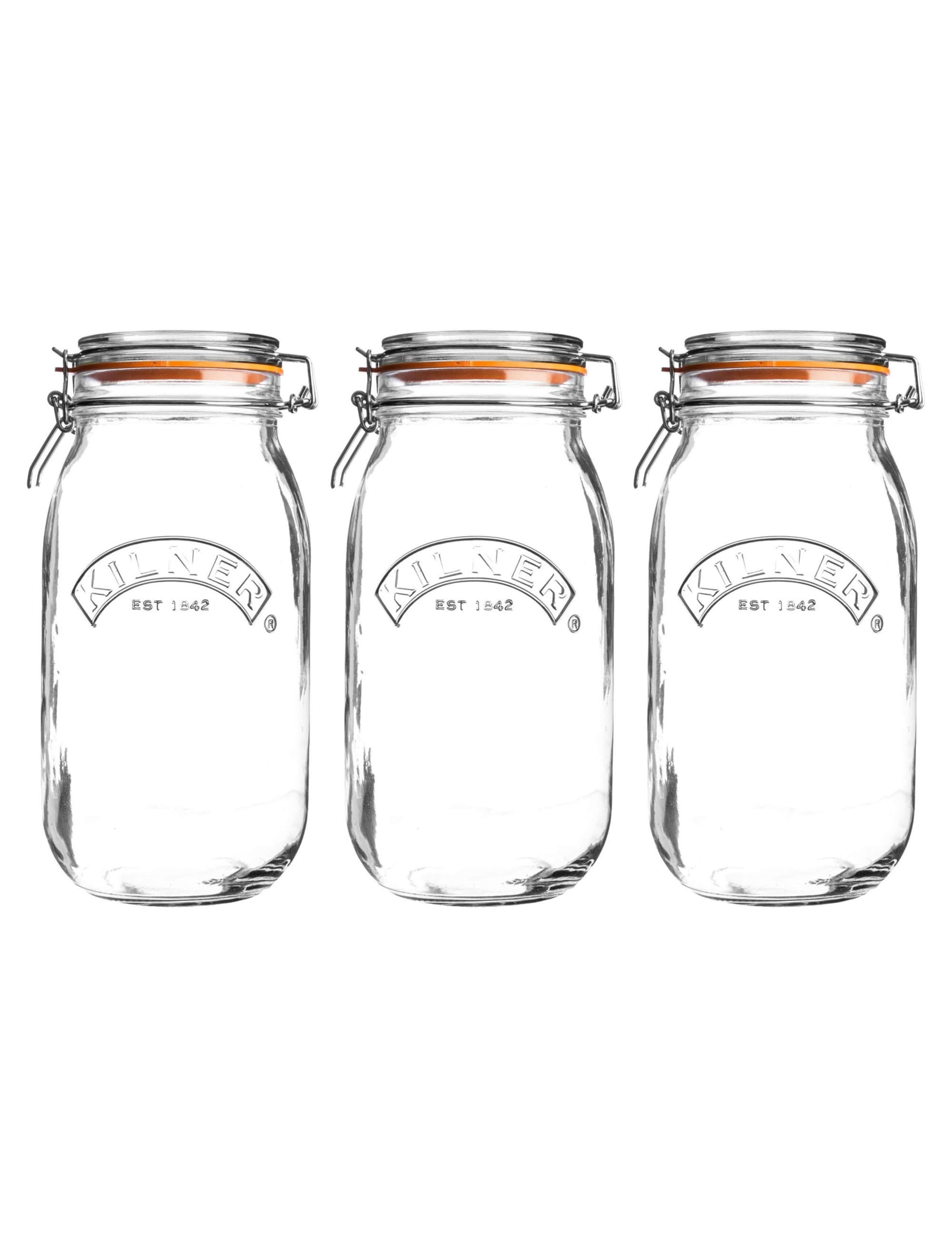 Set of 2 Round 3 Litre Clip Top Jars 2 of 3