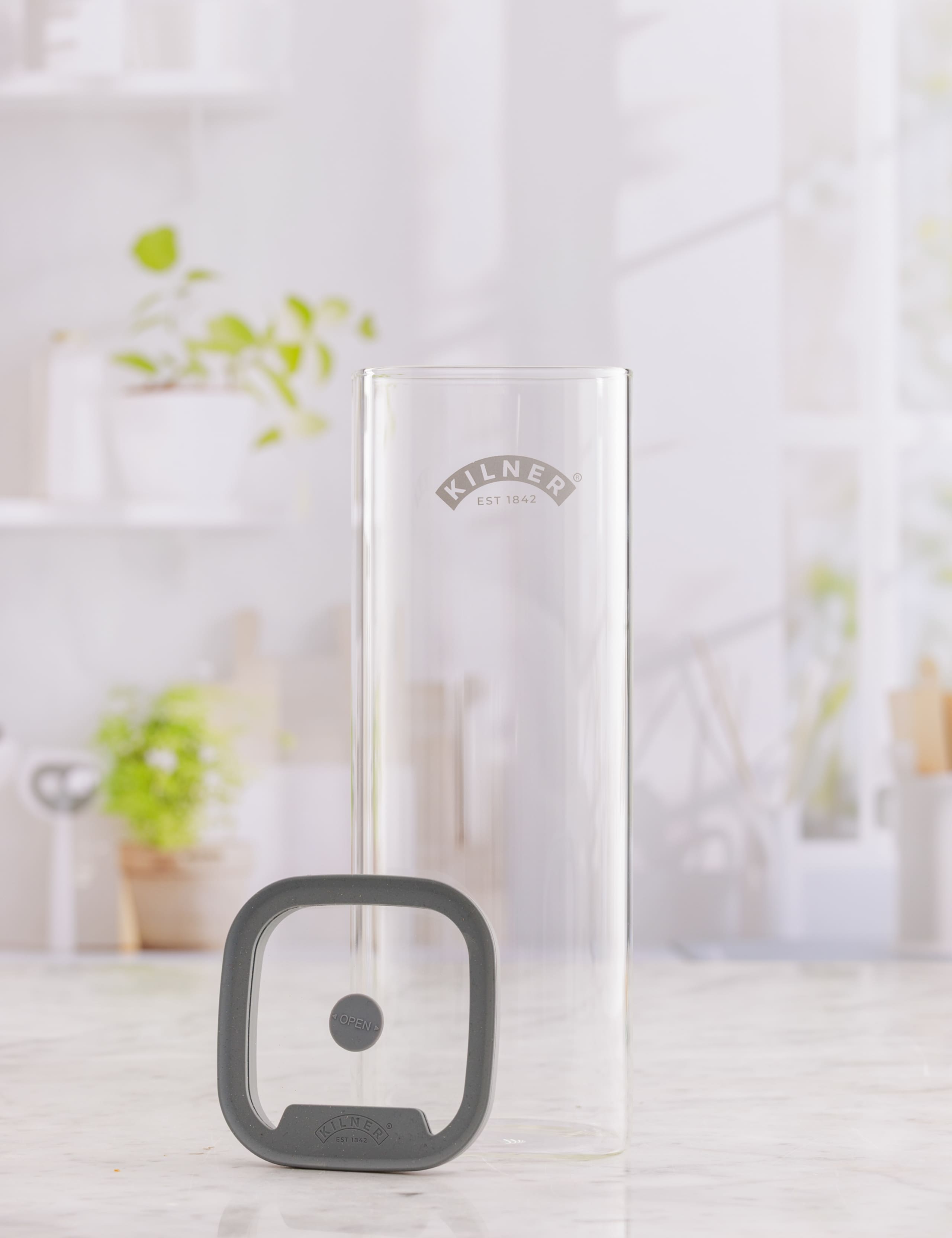 Set of 2 2L Square Glass Storage Jars 3 of 4