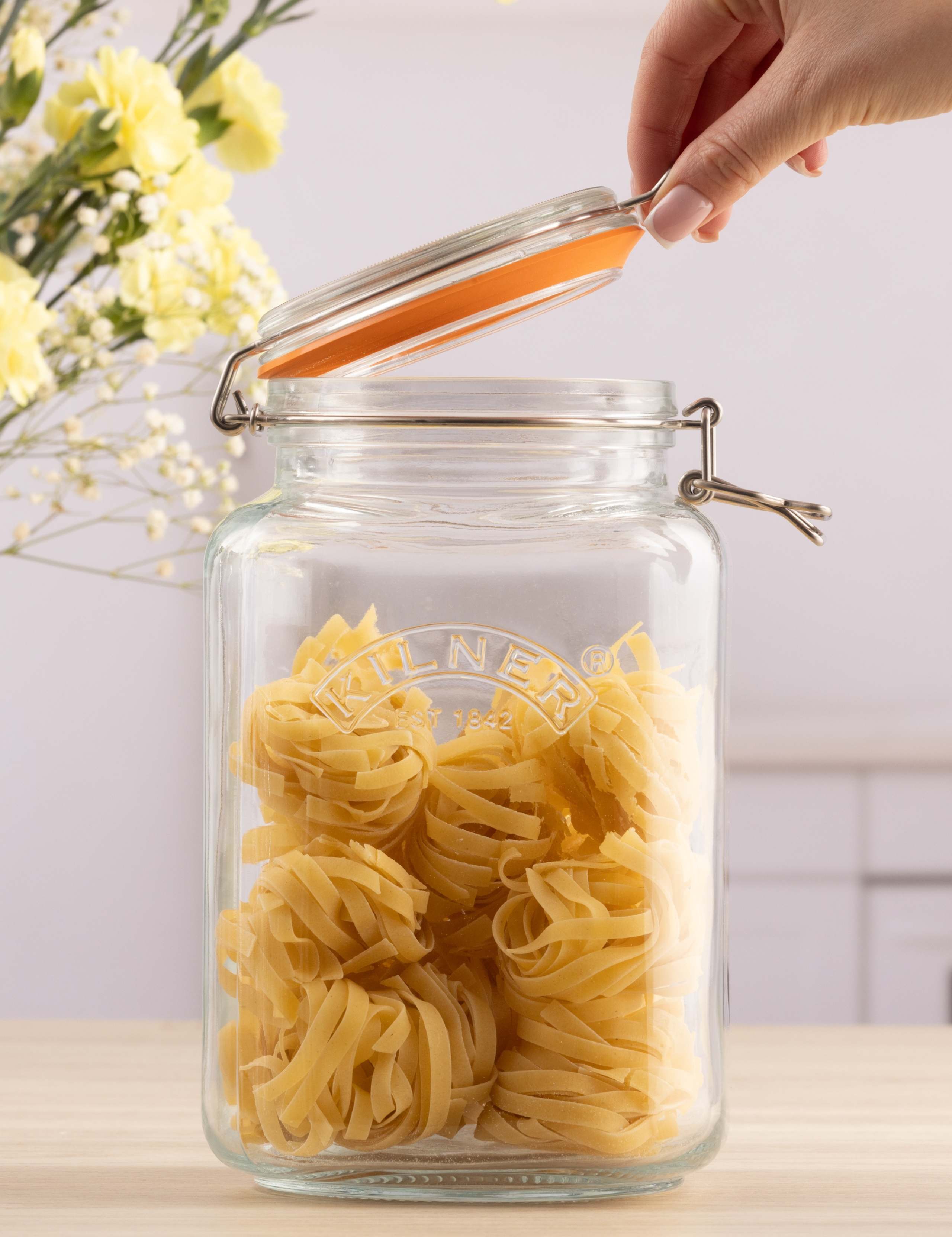 Set of 2 Square 3 Litre Clip Top Kilner Jars 3 of 3