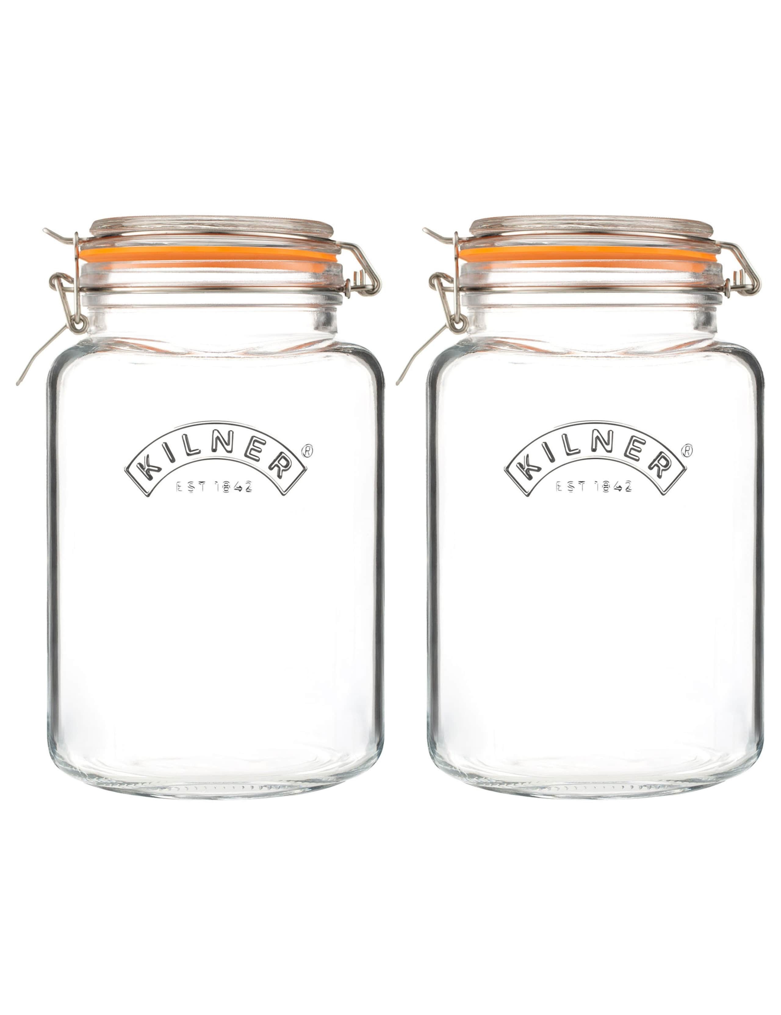 Set of 2 Square 3 Litre Clip Top Kilner Jars 2 of 3