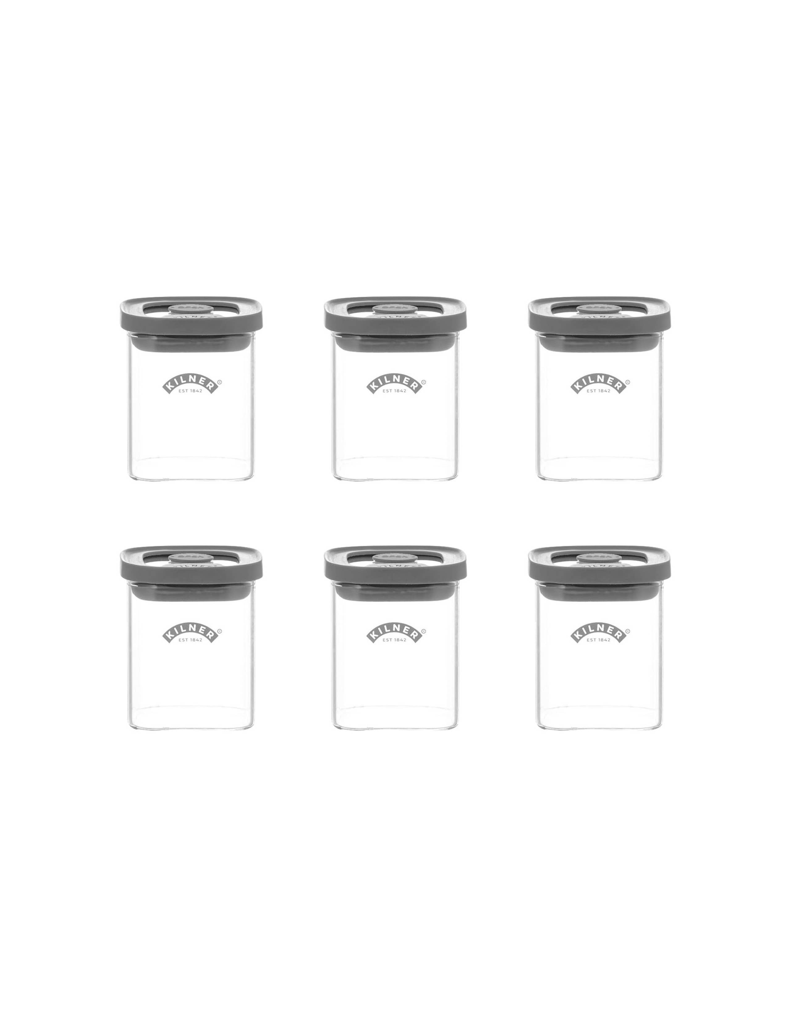 Set of 6 Square 0.16L Fresh Storage Jars 2 of 6