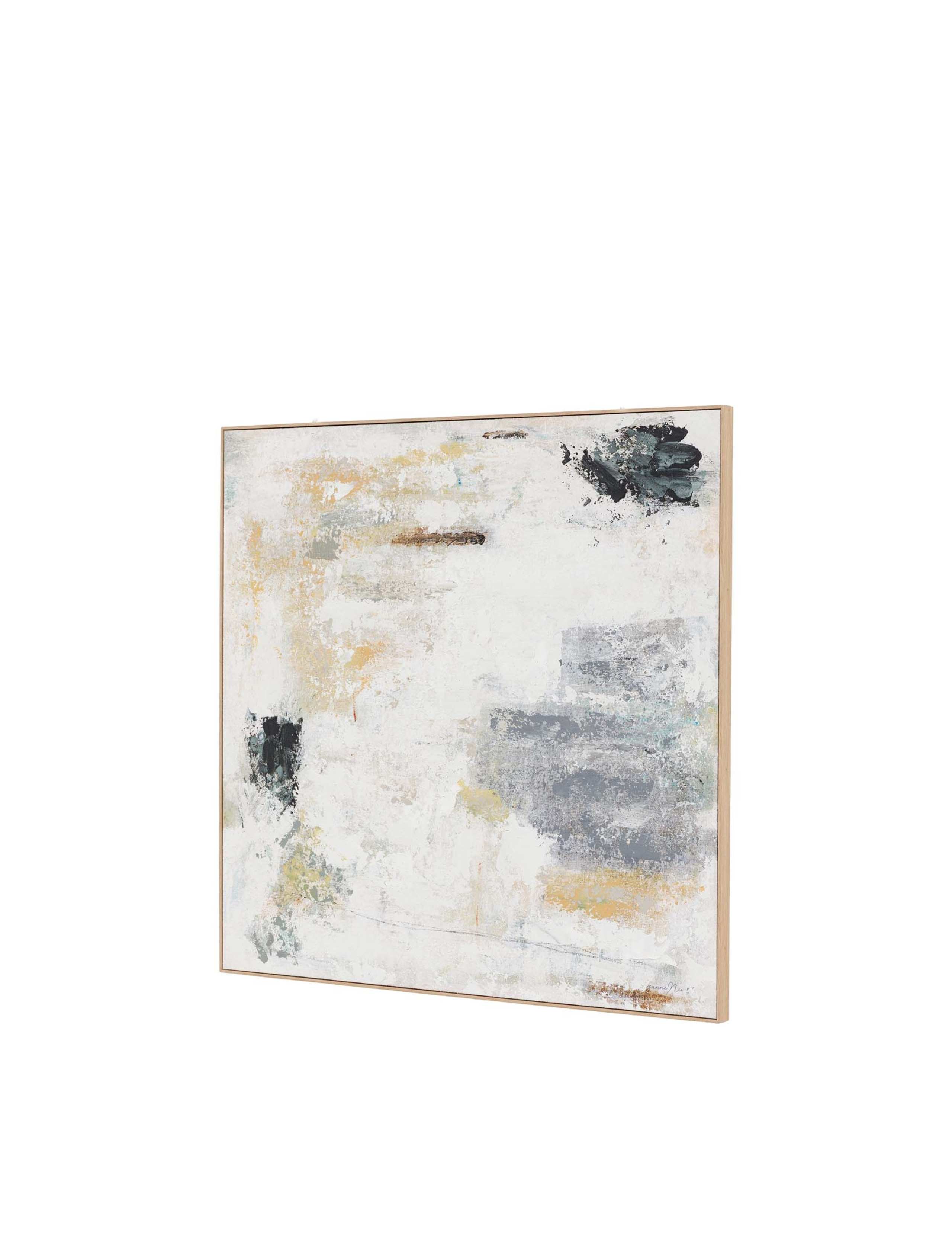 White Noise Abstract Square Framed Canvas 5 of 5